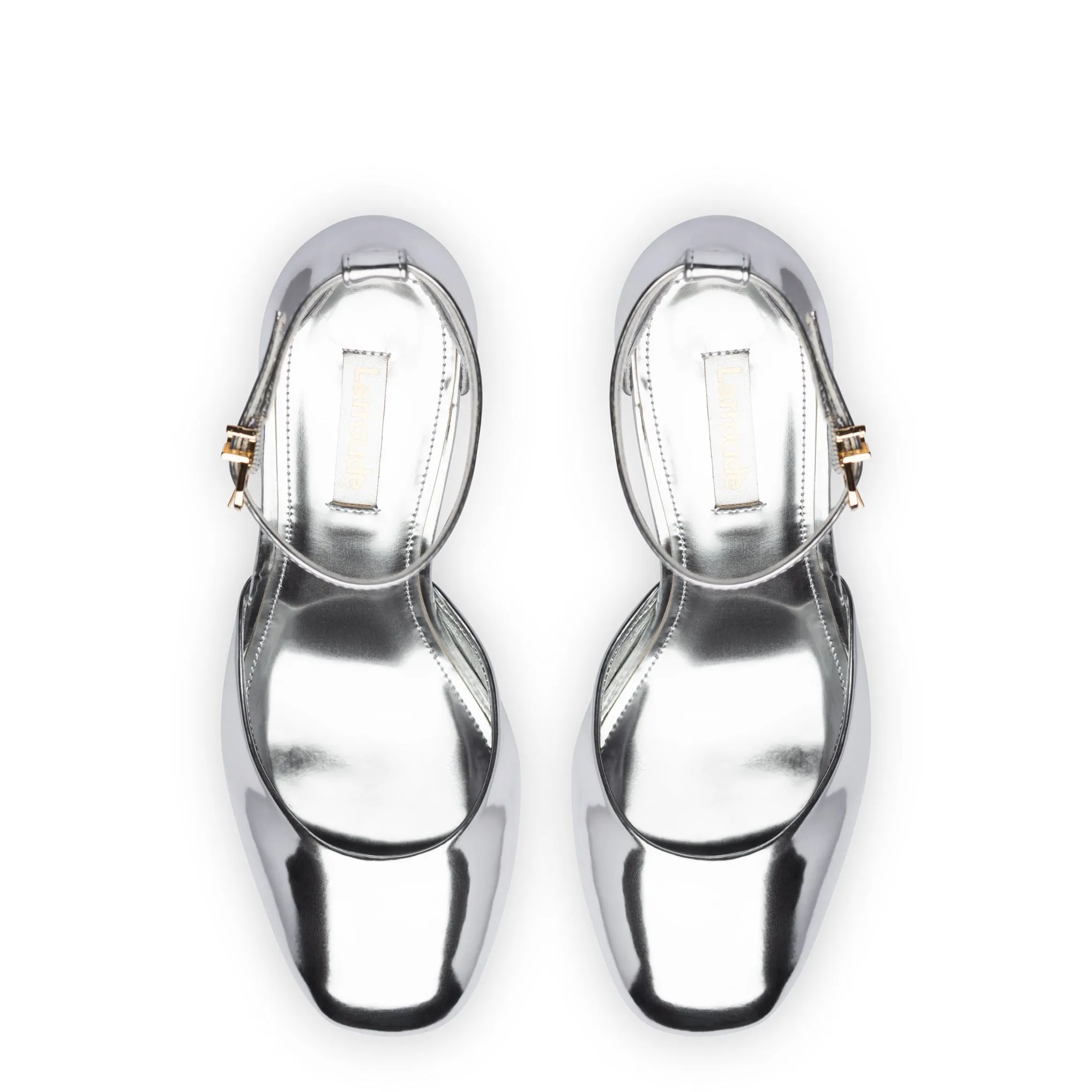 Ari Pump In Silver Specchio sold by Larroude product image thumbnail 3