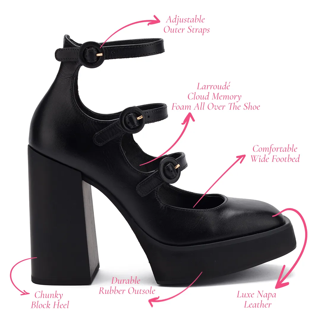 Alexa Pump In Black Leather sold by Larroude product image thumbnail 5