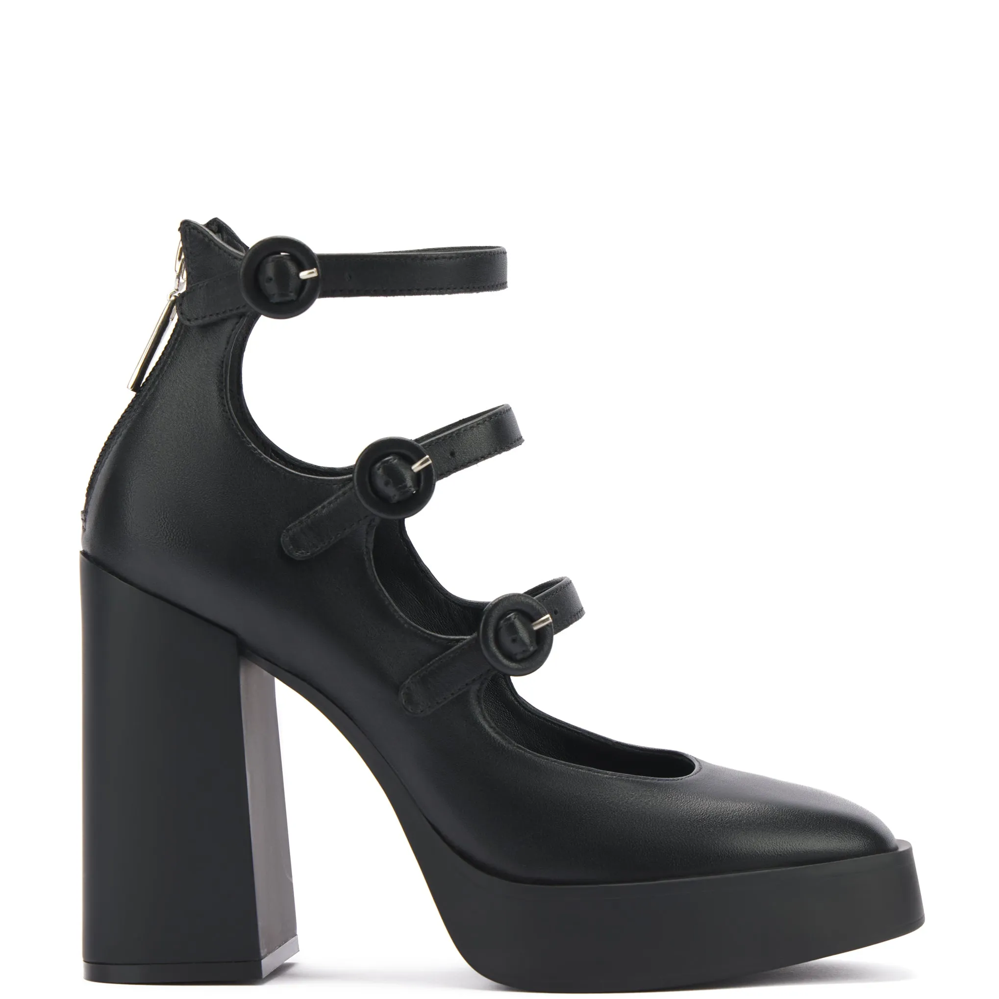 Alexa Pump In Black Leather sold by Larroude