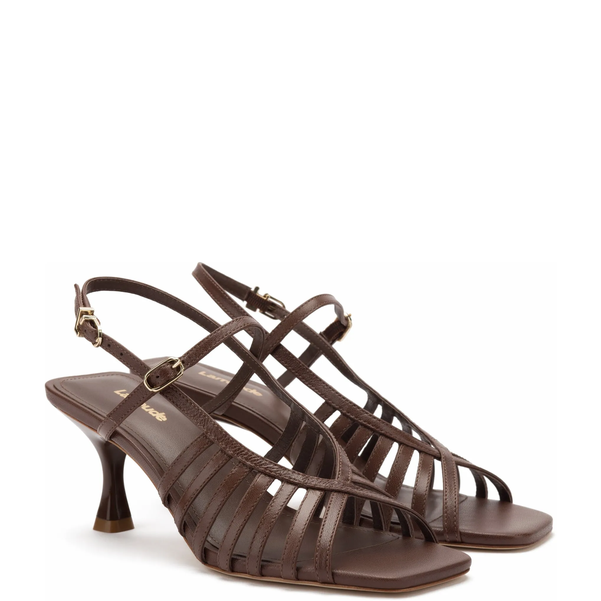 Leandra Sandal In Brown Leather sold by Larroude product image thumbnail 2