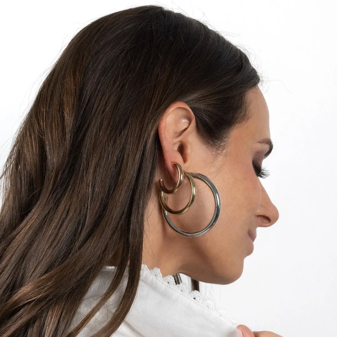 35mm Tube Hoop Earrings sold by Larroude product image thumbnail 5