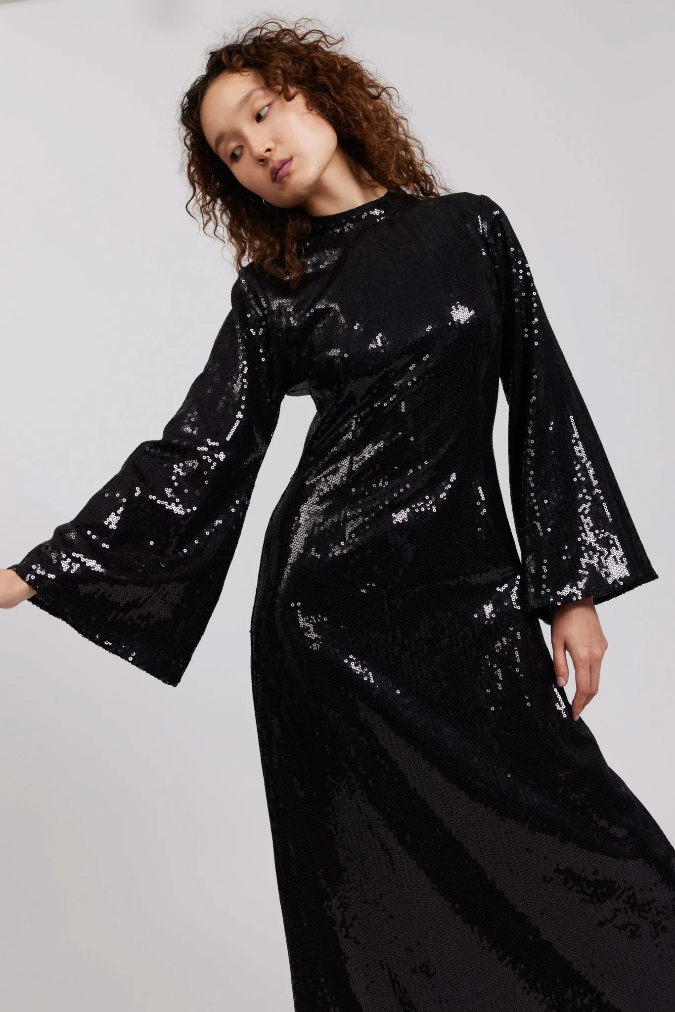 Dolly Dress in Black Sequin sold by Larroude product image thumbnail 2