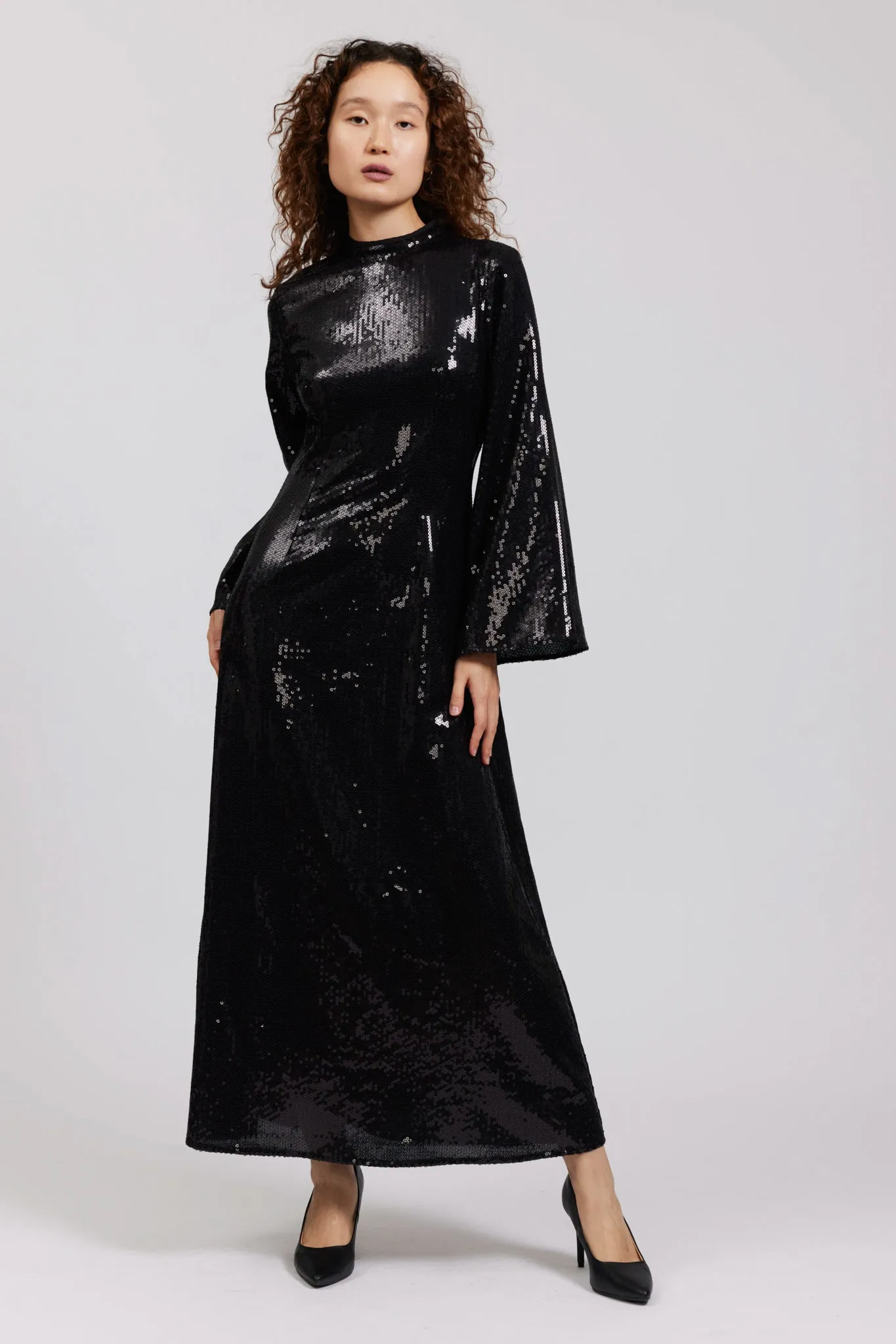 Dolly Dress in Black Sequin sold by Larroude product image thumbnail 5