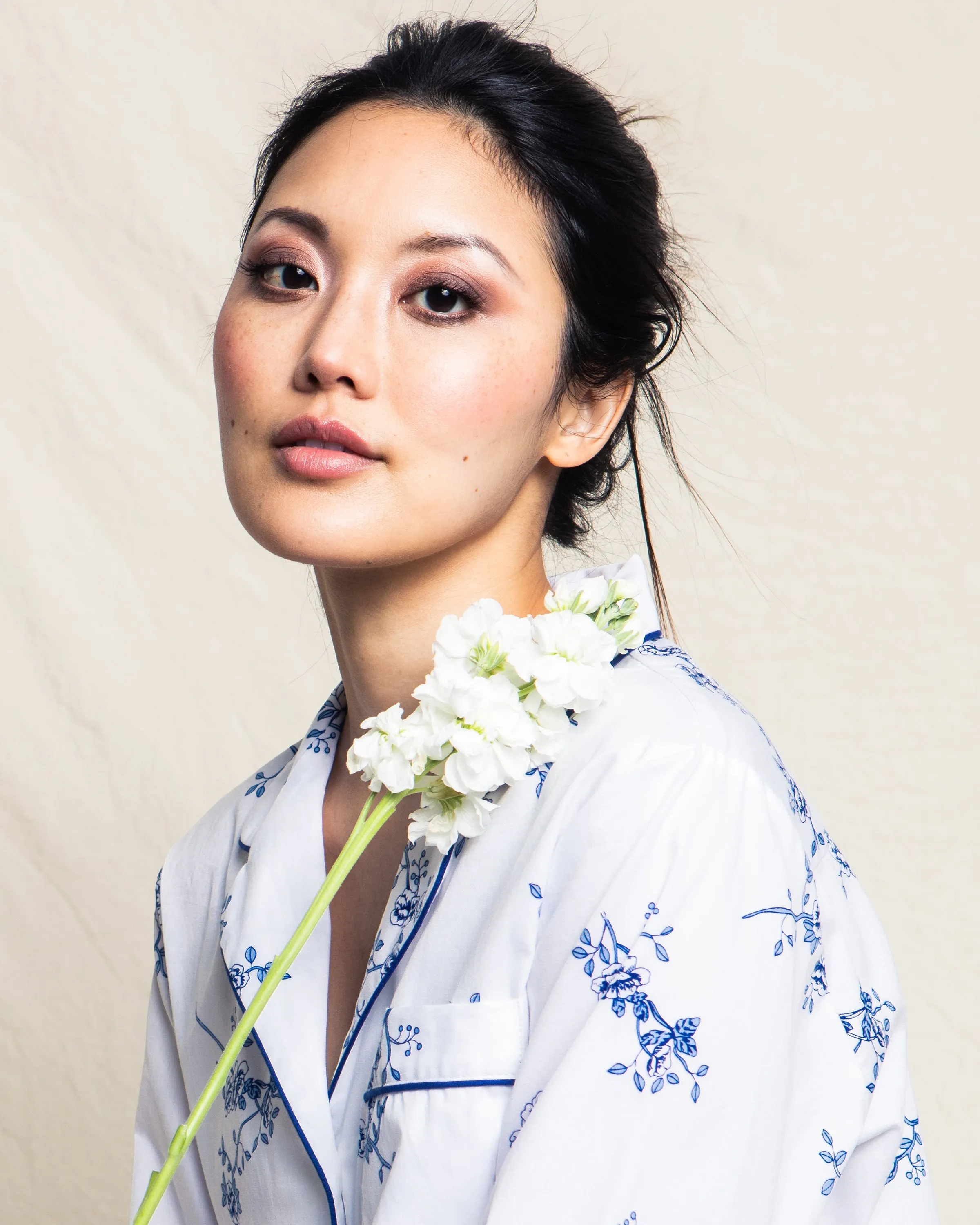 Women's Indigo Floral Nightshirt sold by Larroude product image thumbnail 3