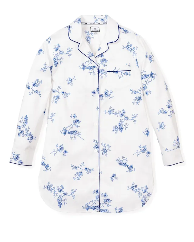 Women's Indigo Floral Nightshirt sold by Larroude