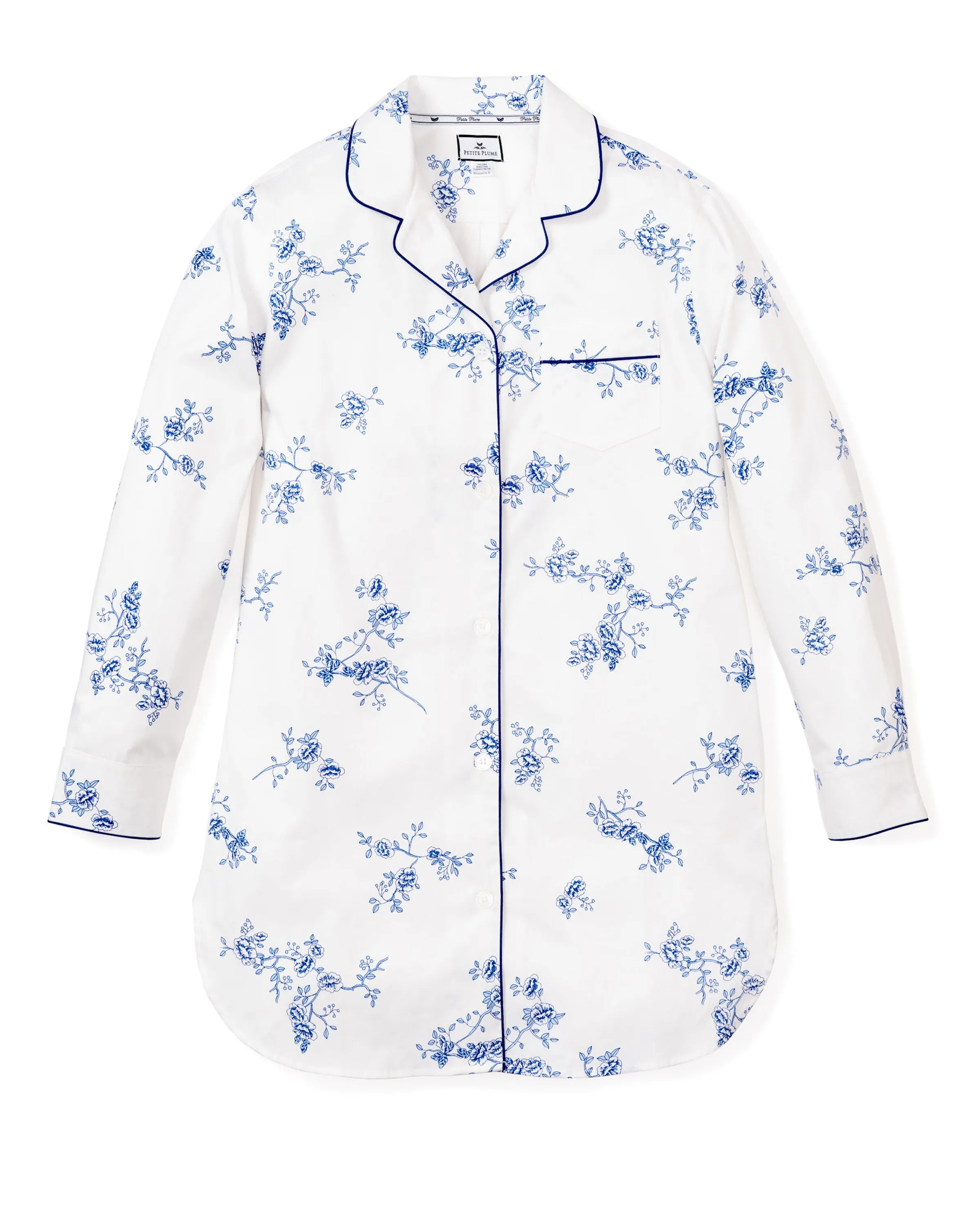 Women's Indigo Floral Nightshirt sold by Larroude