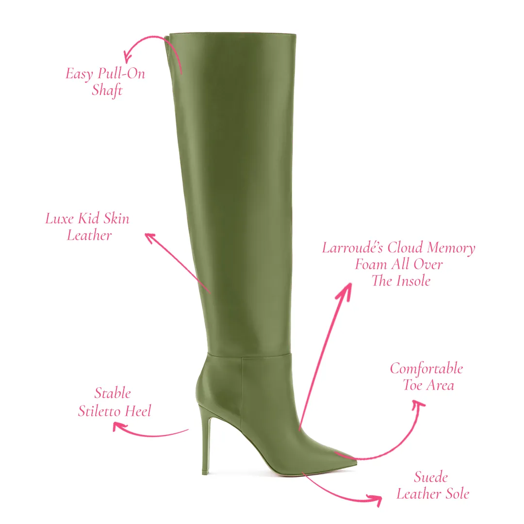 Larroudé x Jennifer Fisher Boot In Olive Leather sold by Larroude product image thumbnail 5