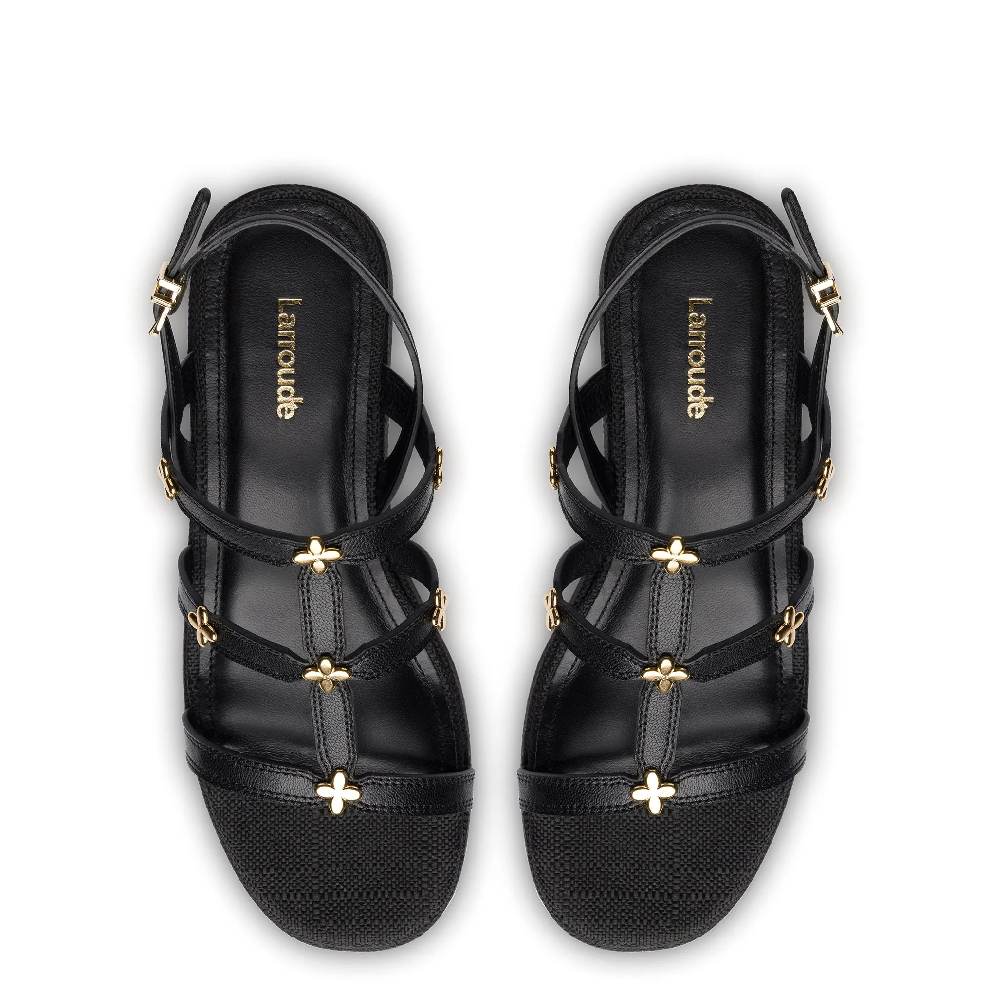 Harmony Flatform Sandal In Black Raffia sold by Larroude product image thumbnail 3