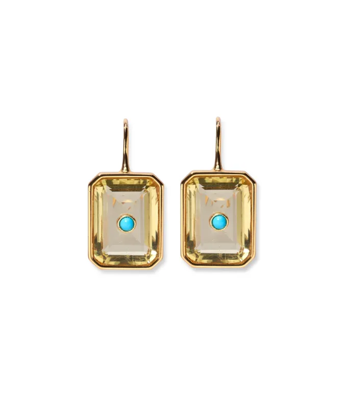 Tile Earrings in Pineapple sold by Larroude