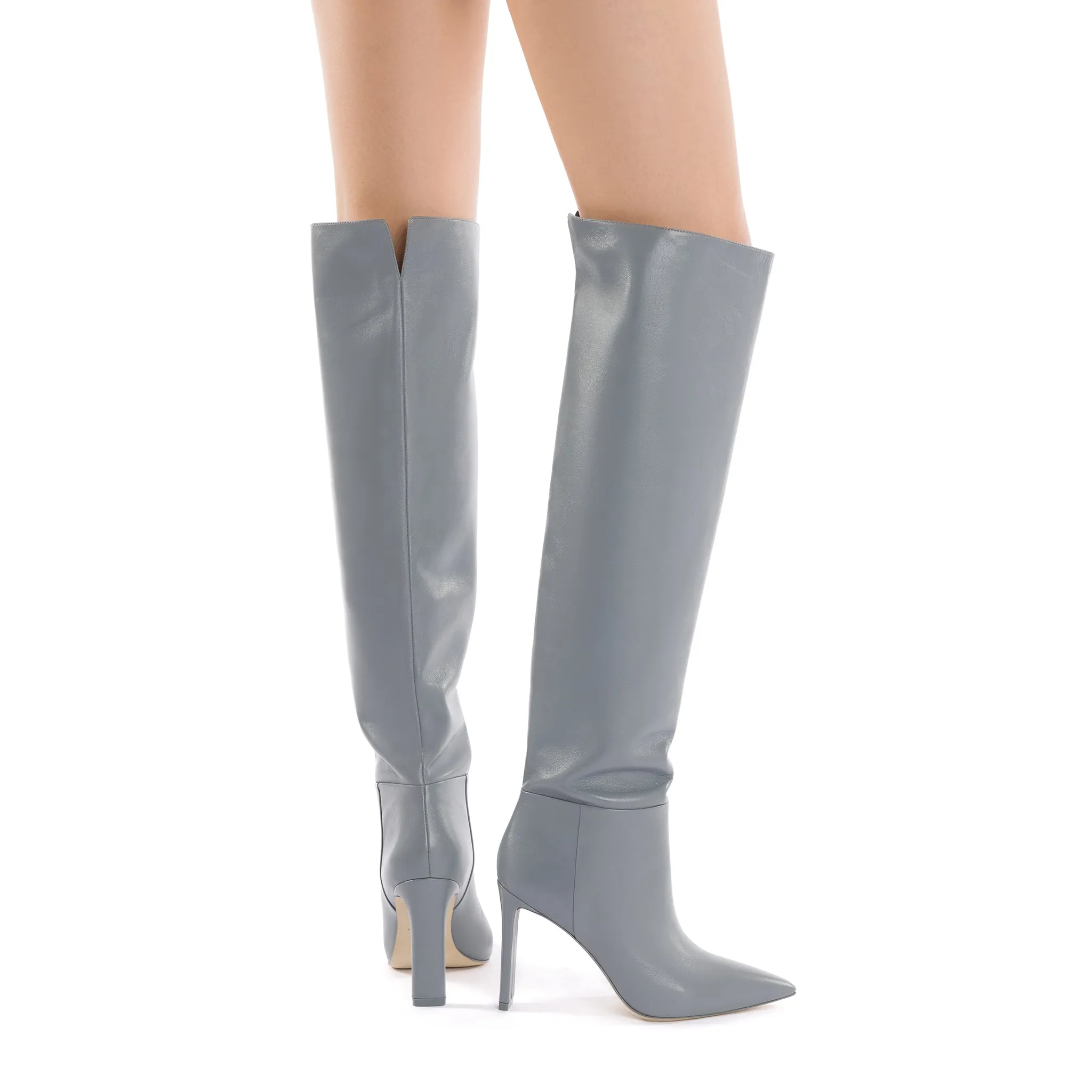Larroudé x Jennifer Fisher Boot In Cement Grey Leather sold by Larroude product image thumbnail 4