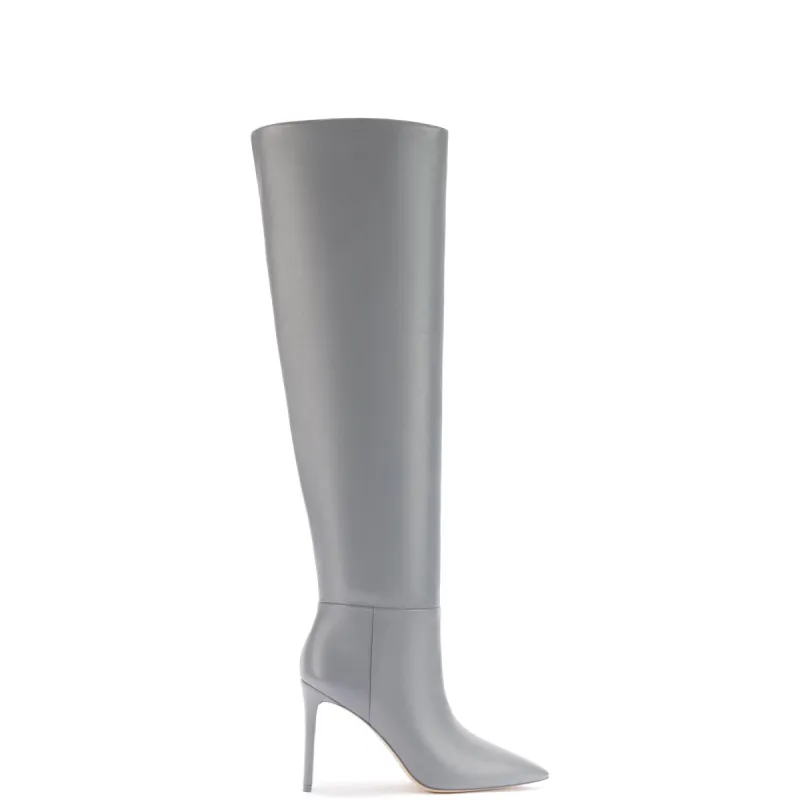 Larroudé x Jennifer Fisher Boot In Cement Grey Leather sold by Larroude