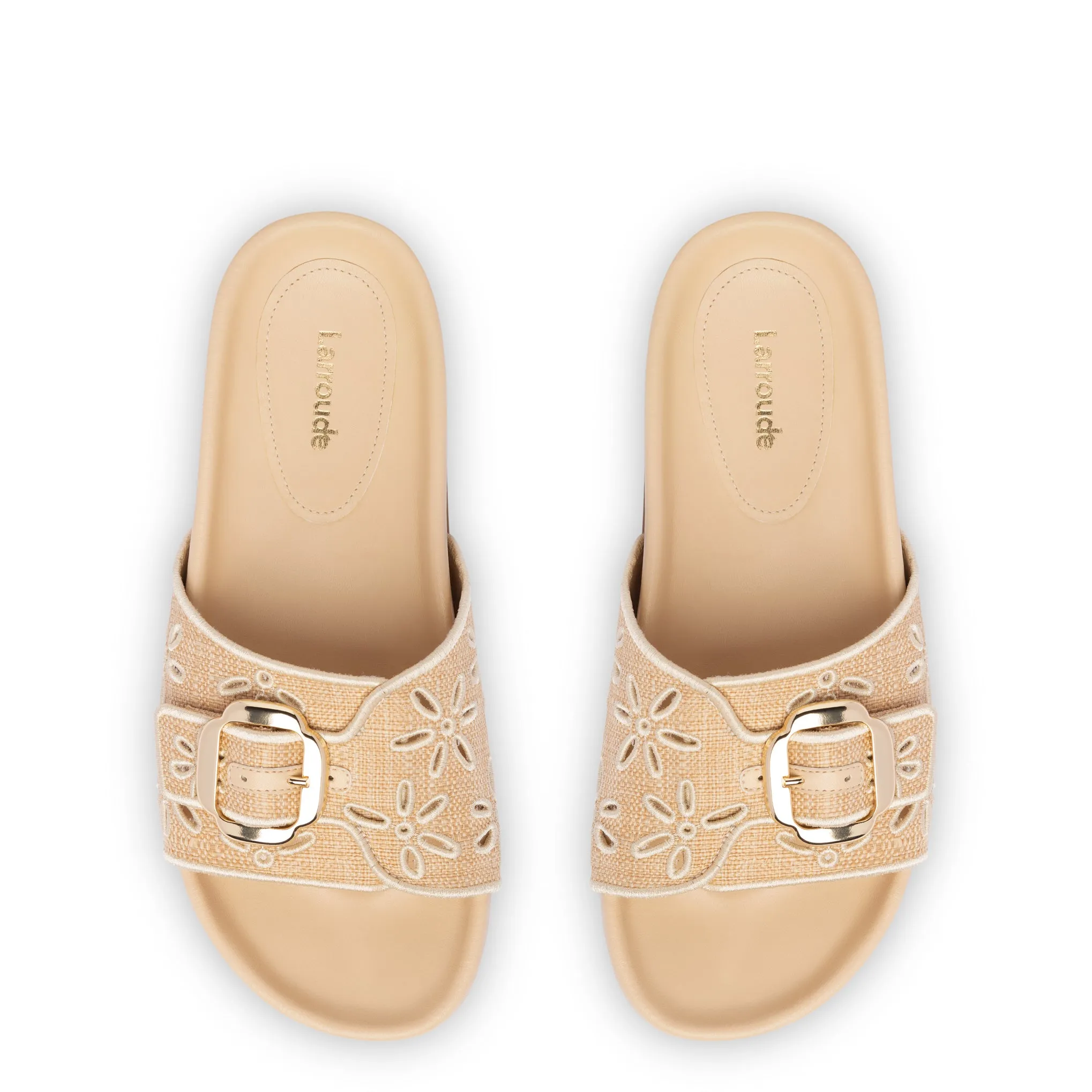 Chloe Slide In Beige Raffia sold by Larroude product image thumbnail 3