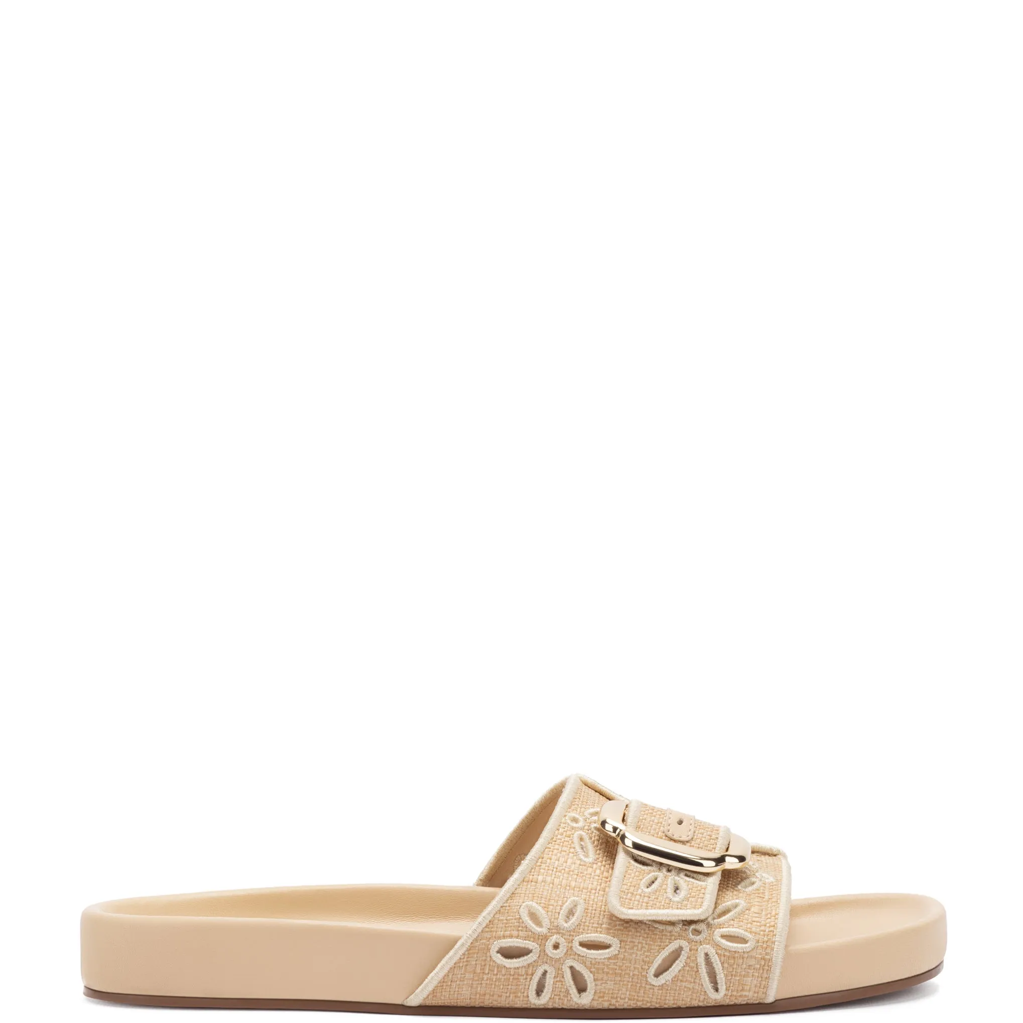 Chloe Slide In Beige Raffia sold by Larroude