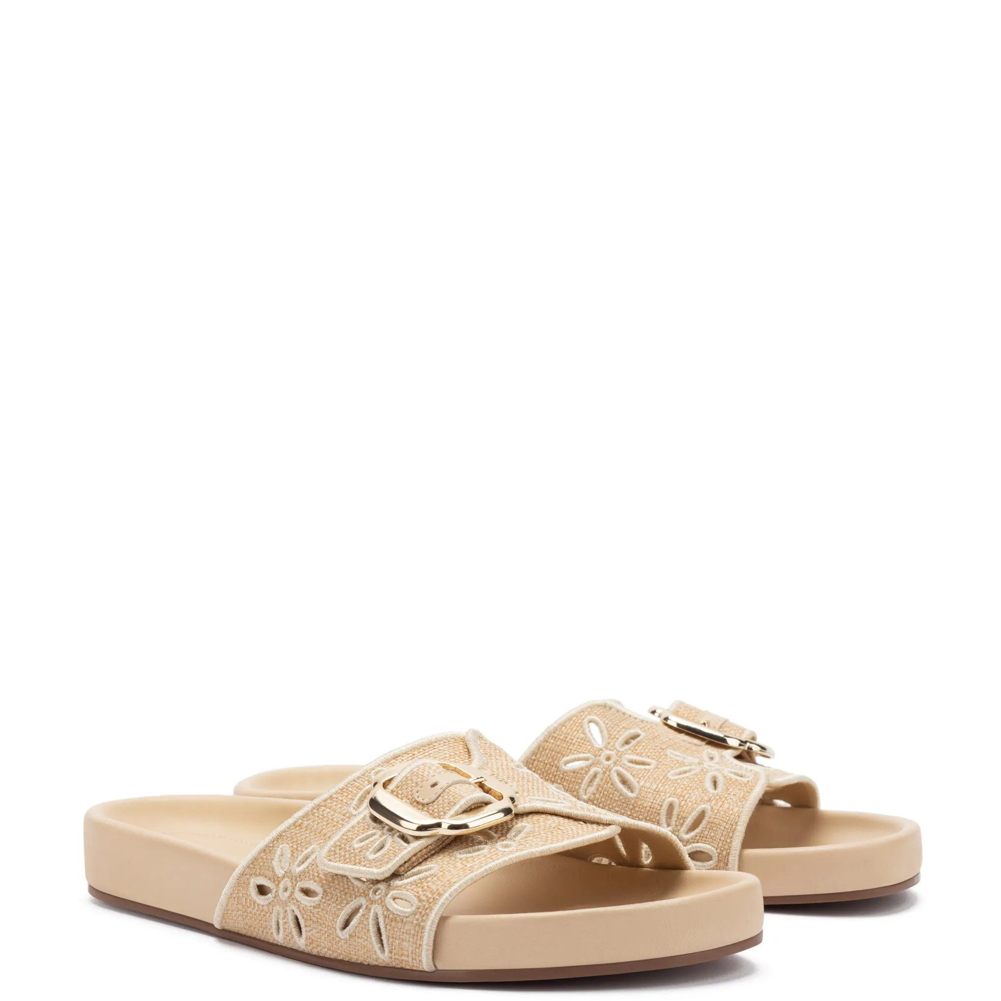 Chloe Slide In Beige Raffia sold by Larroude product image thumbnail 2