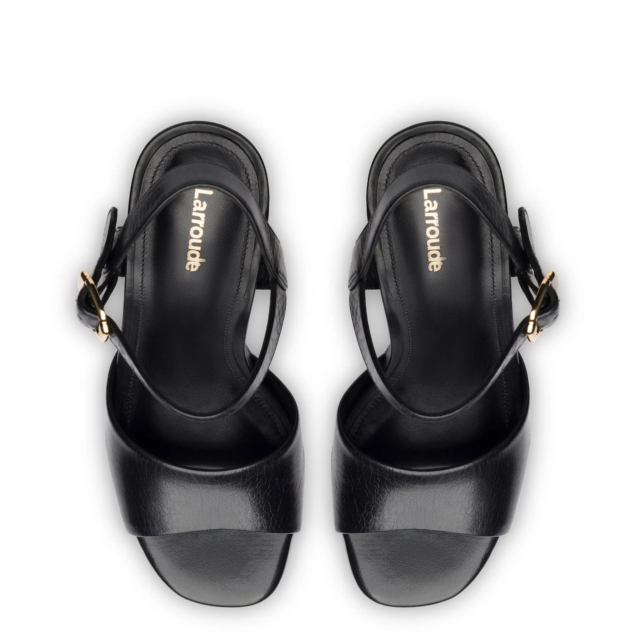 Vanessa Platform Sandal In Black Leather sold by Larroude product image thumbnail 3