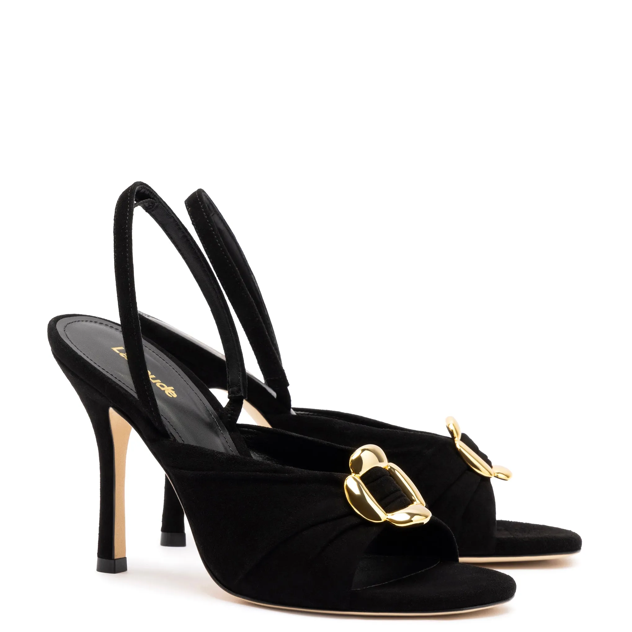 Mayfair Sandal In Black Suede sold by Larroude product image thumbnail 2