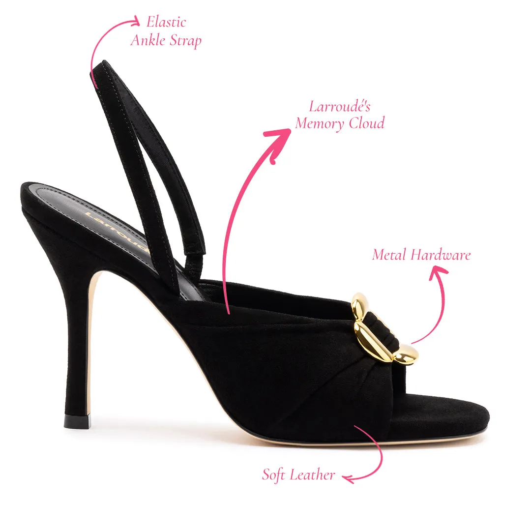 Mayfair Sandal In Black Suede sold by Larroude product image thumbnail 5