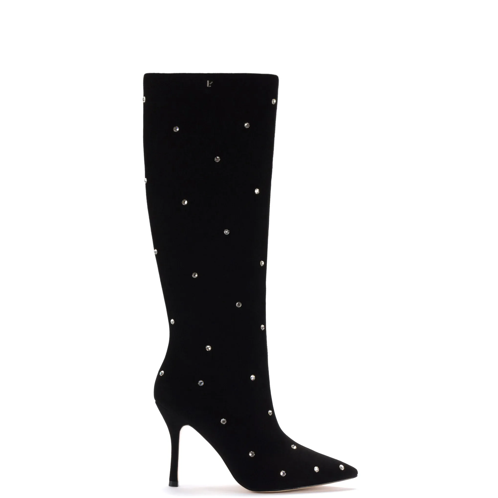 Kate Boot in Black Leather with Swarovski® Crystals sold by Larroude