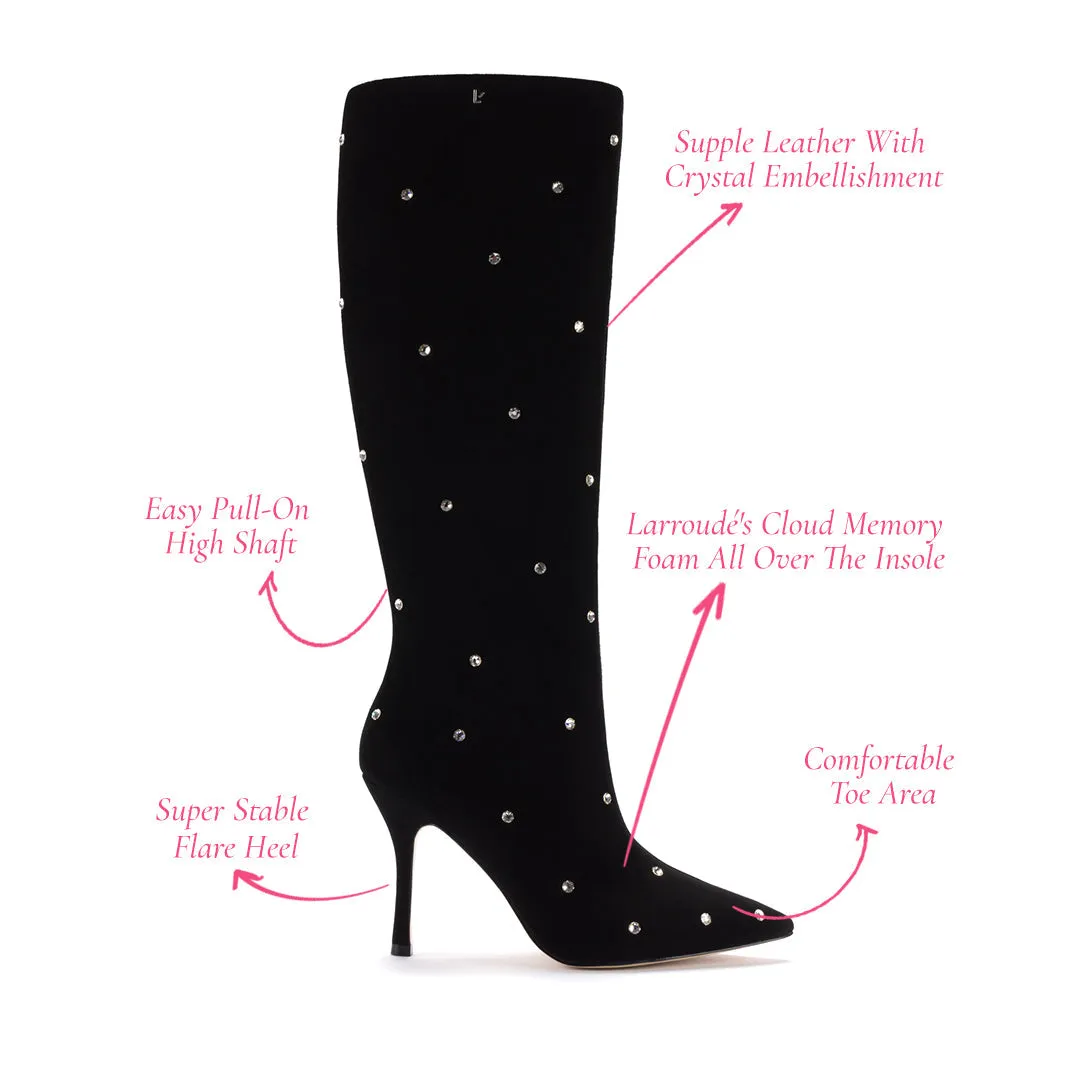 Kate Boot in Black Leather with Swarovski® Crystals sold by Larroude product image thumbnail 5
