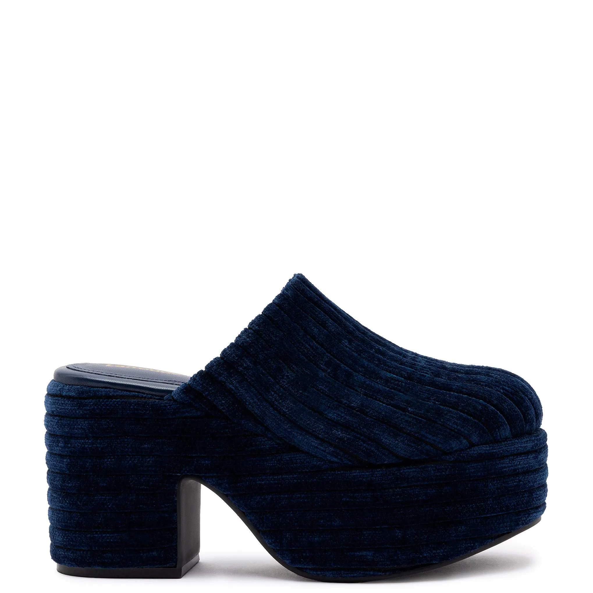 Miso Platform Clog In Midnight Velvet sold by Larroude
