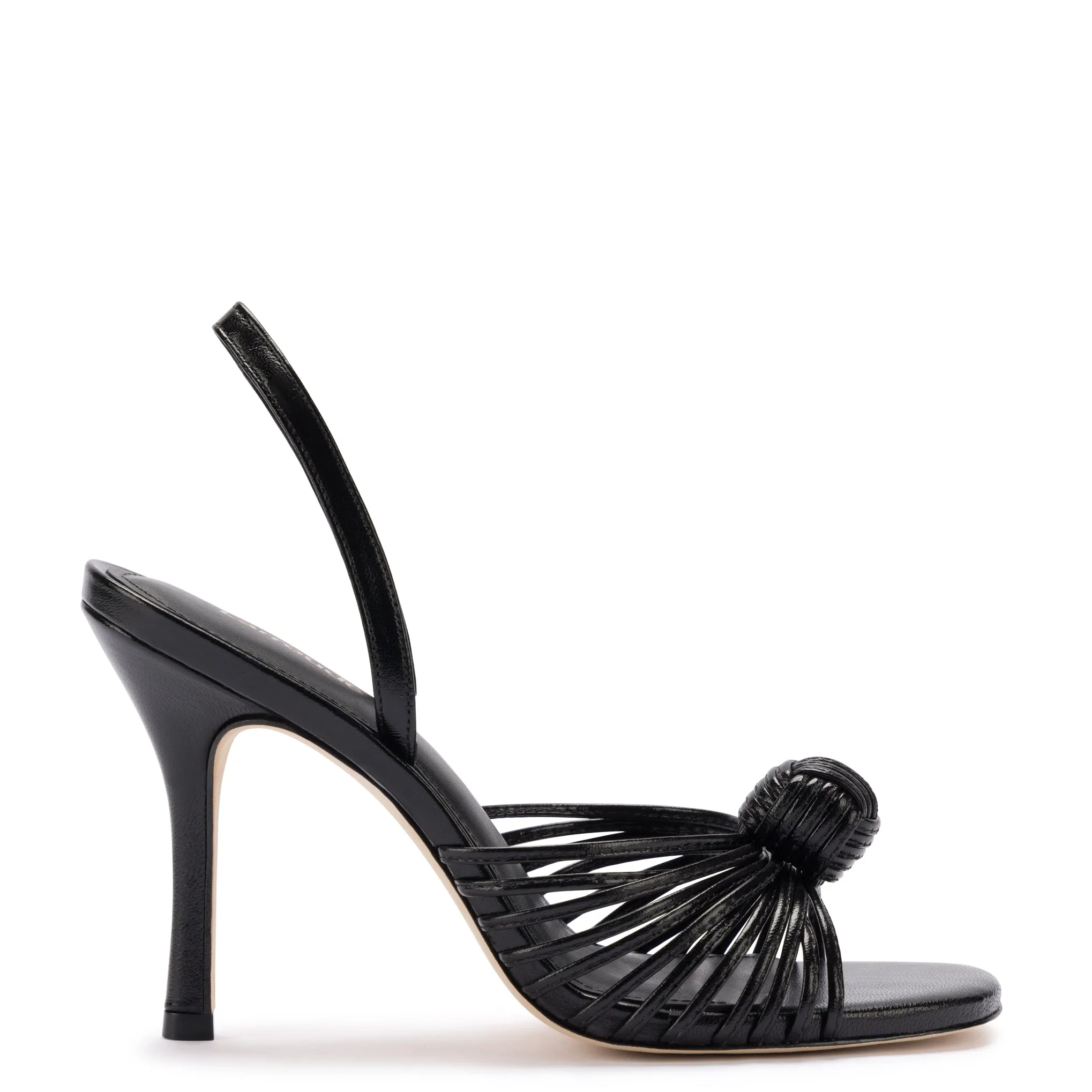 Valerie Slingback Sandal In Black Leather sold by Larroude