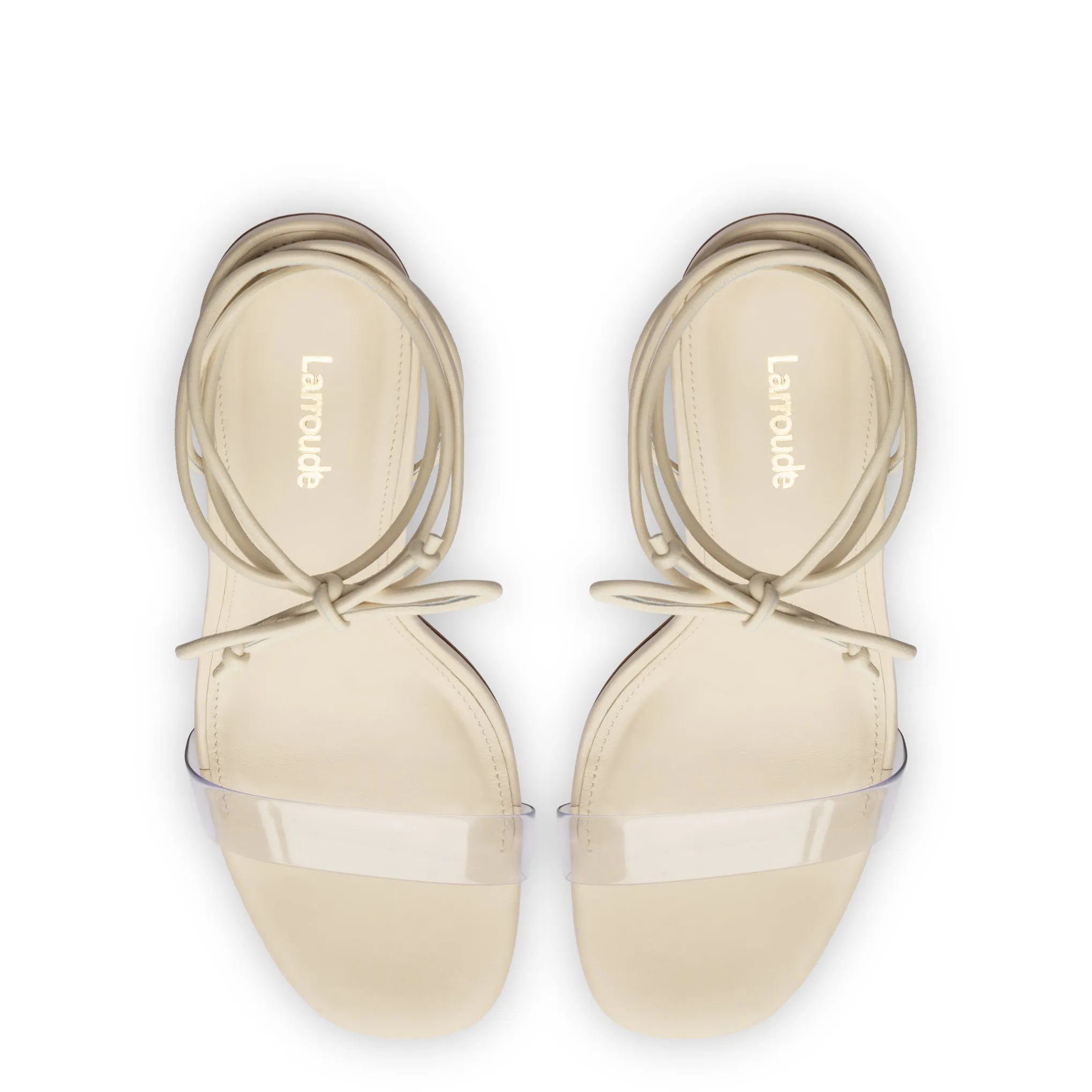 Gloria Sandal In Ivory Leather and Vinyl sold by Larroude product image thumbnail 3