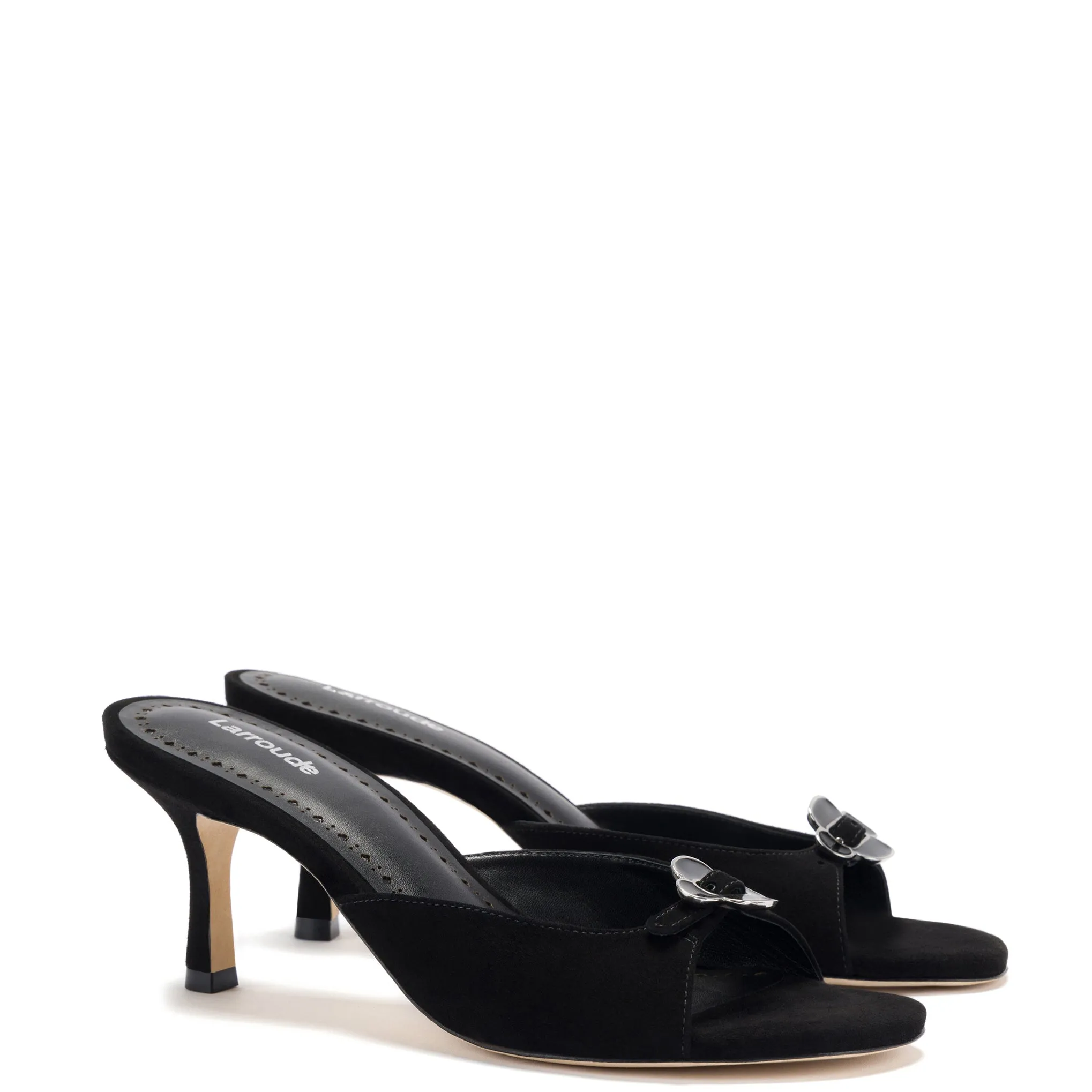 Daisy Mule In Black Suede sold by Larroude product image thumbnail 2