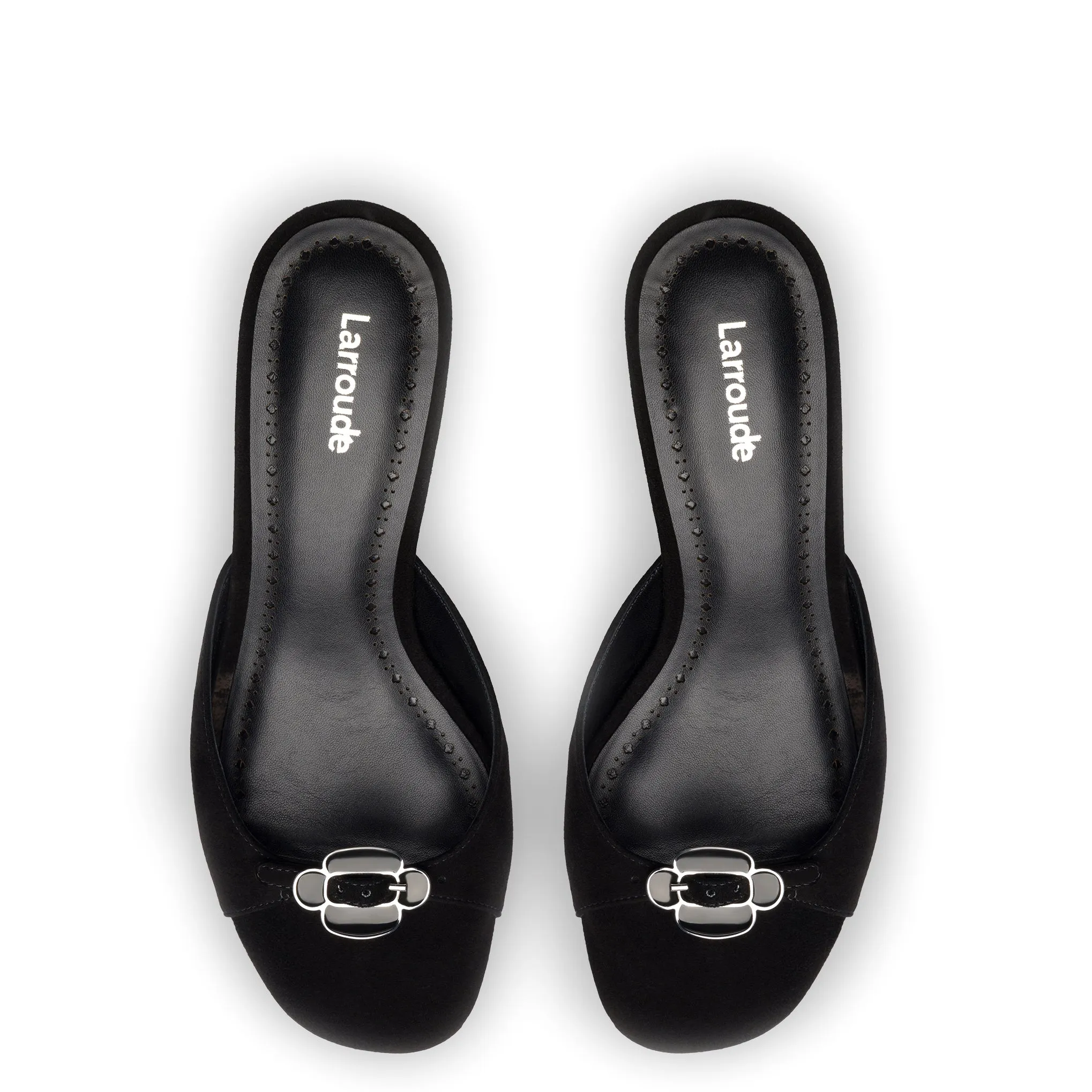 Daisy Mule In Black Suede sold by Larroude product image thumbnail 3