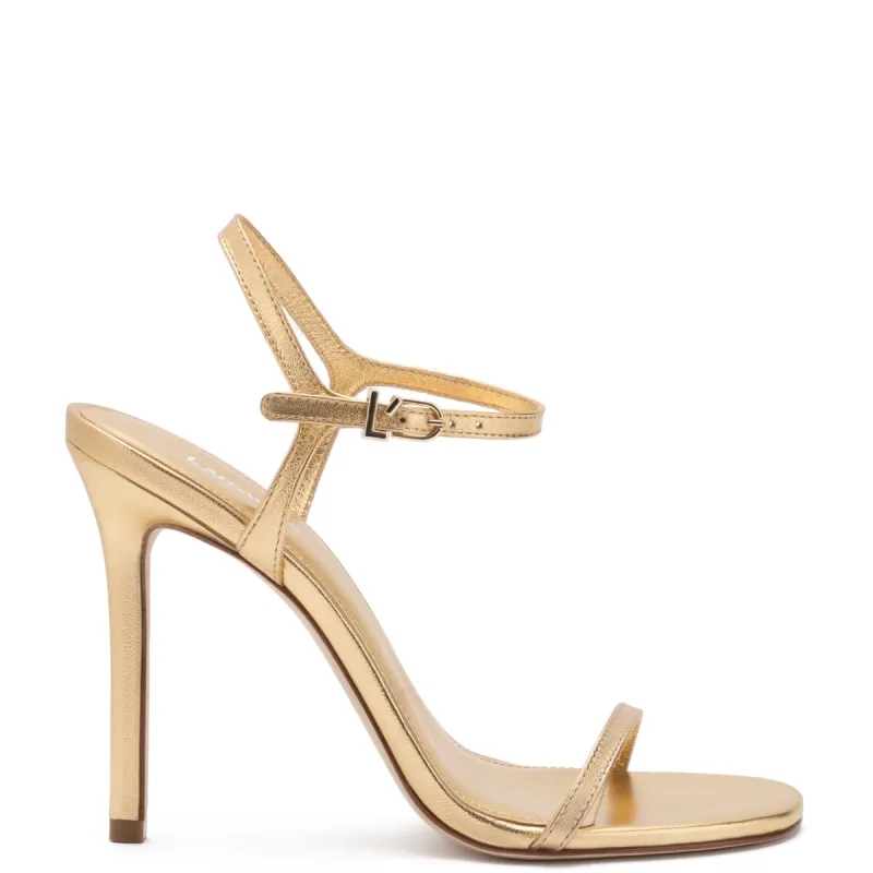 Venus Sandal In Gold Metallic Leather sold by Larroude