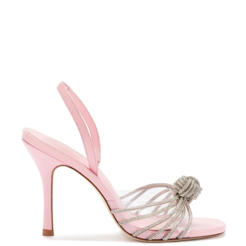 Valerie Crystal Slingback Sandal In Tulip Leather sold by Larroude