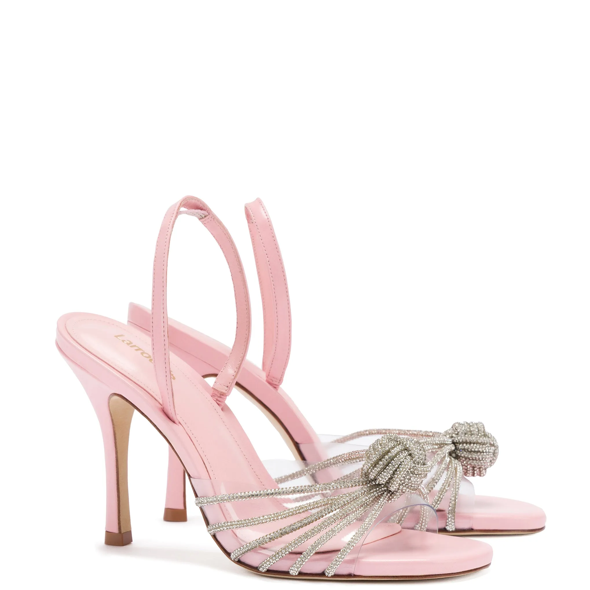 Valerie Crystal Slingback Sandal In Tulip Leather sold by Larroude product image thumbnail 2