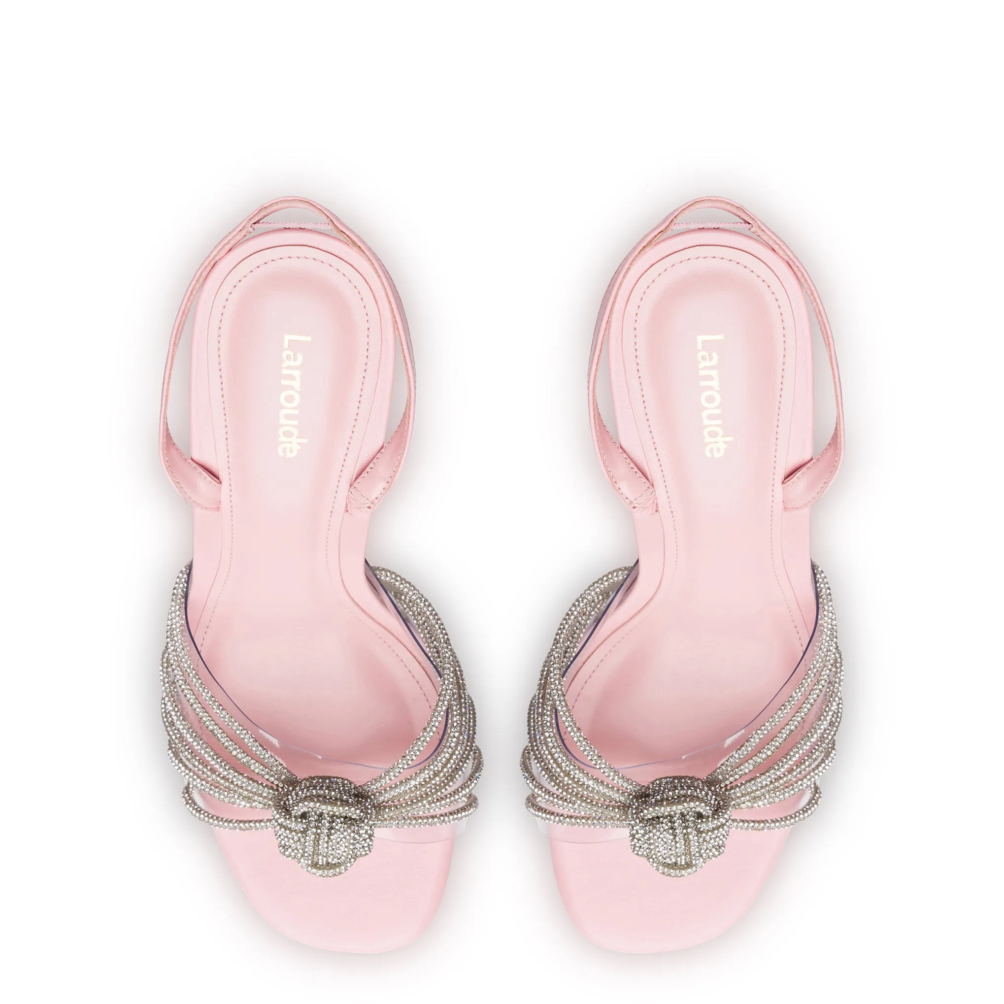 Valerie Crystal Slingback Sandal In Tulip Leather sold by Larroude product image thumbnail 3