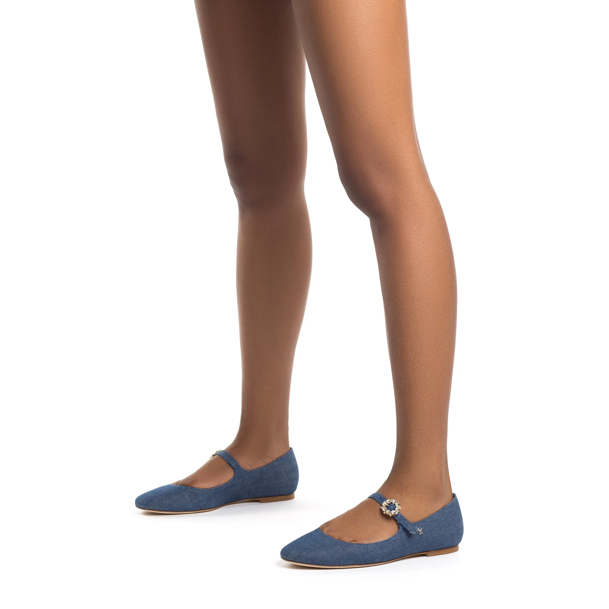 Blair Ballet Flat In Blue Denim sold by Larroude product image thumbnail 4