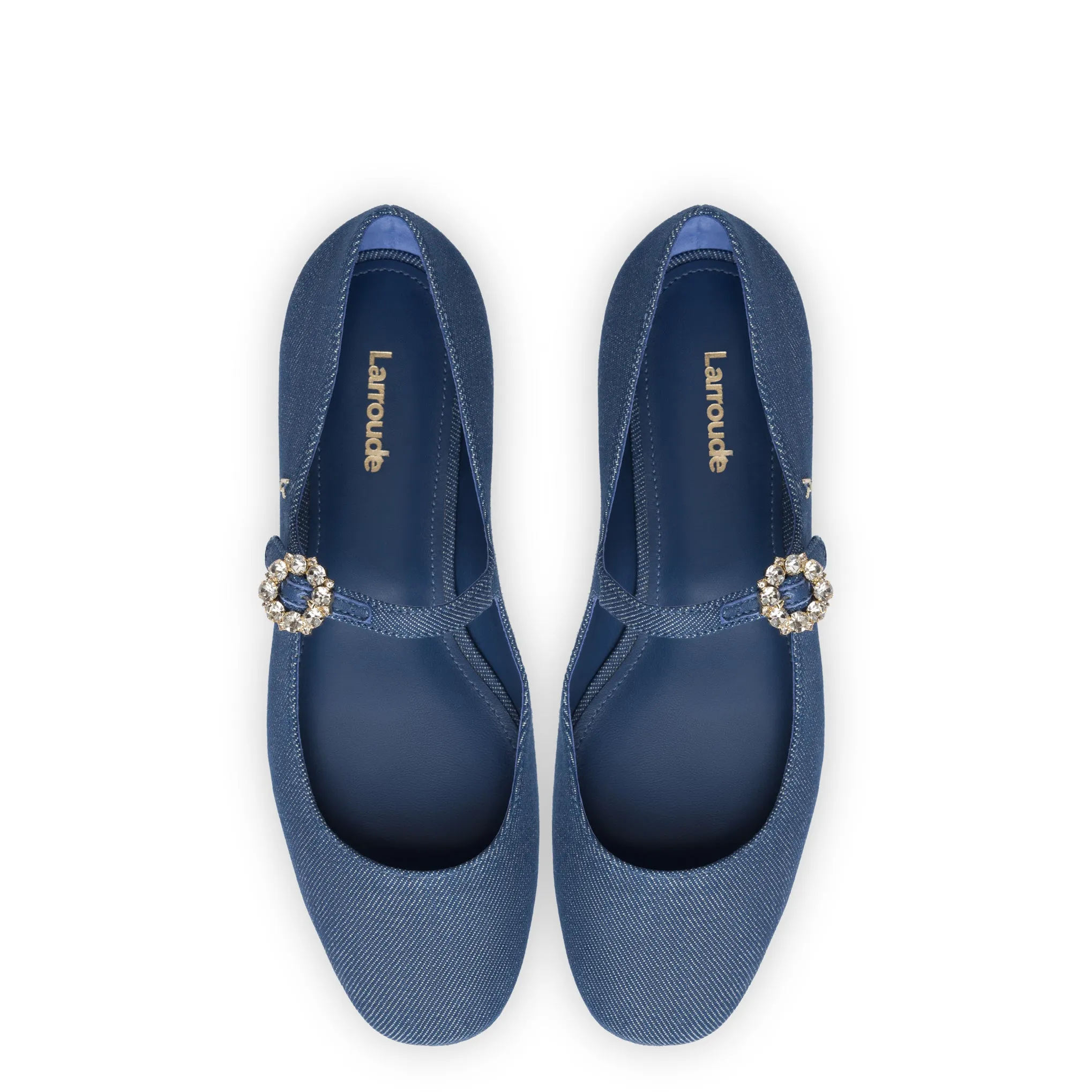 Blair Ballet Flat In Blue Denim sold by Larroude product image thumbnail 3