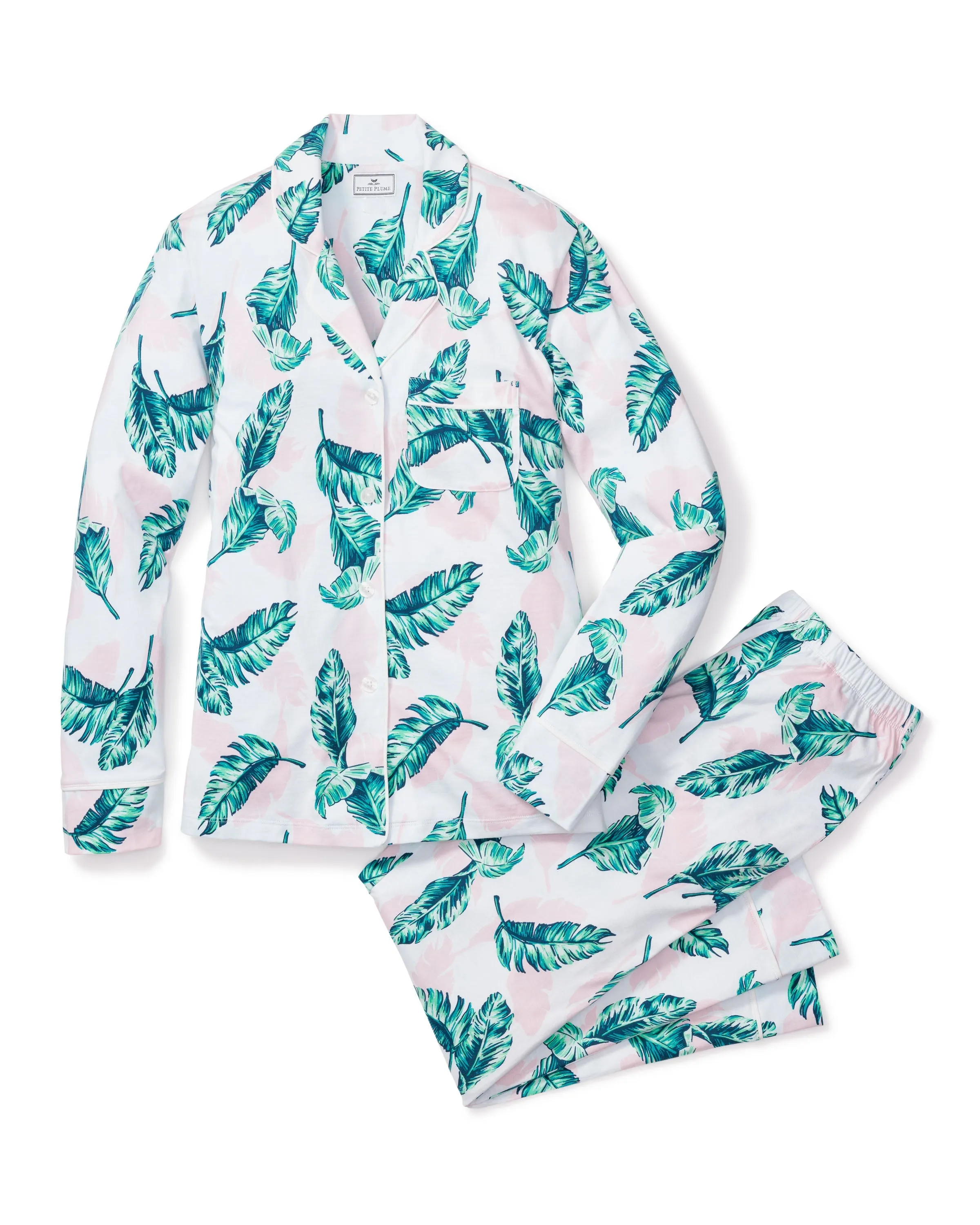 Luxe Pima Cotton St Tropez Palms Pajama Set sold by Larroude