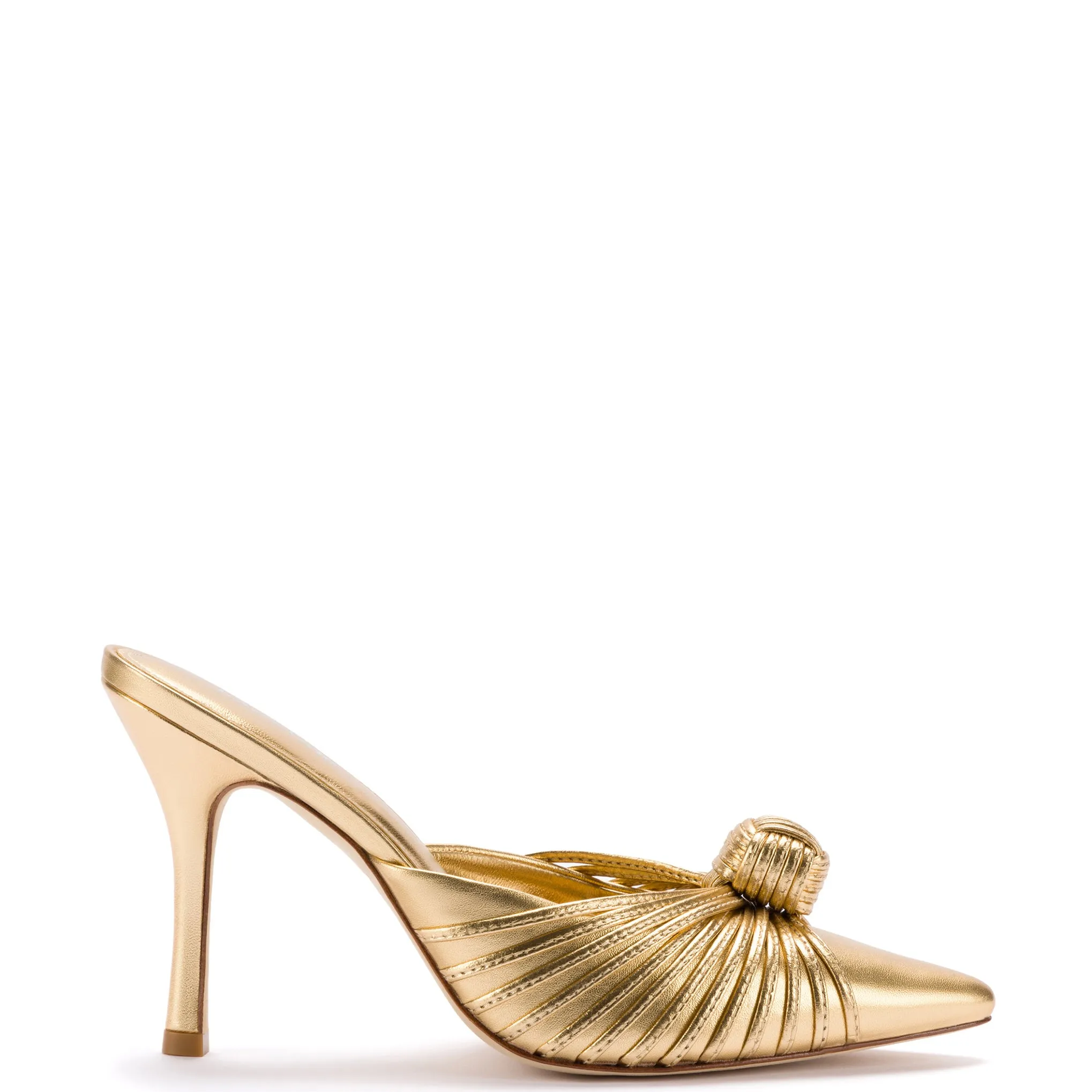 Valerie Pump In Gold Metallic Leather sold by Larroude