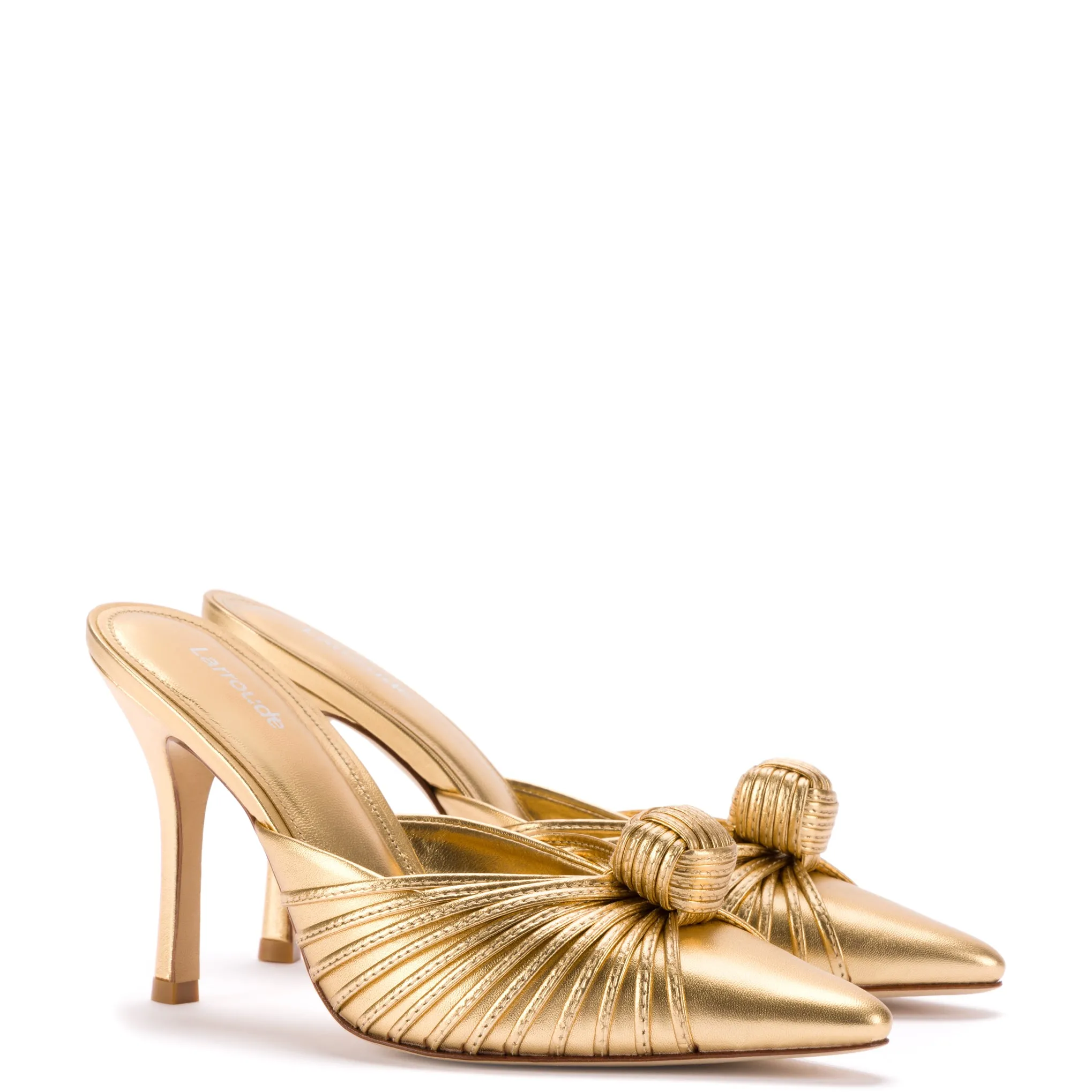 Valerie Pump In Gold Metallic Leather sold by Larroude product image thumbnail 2