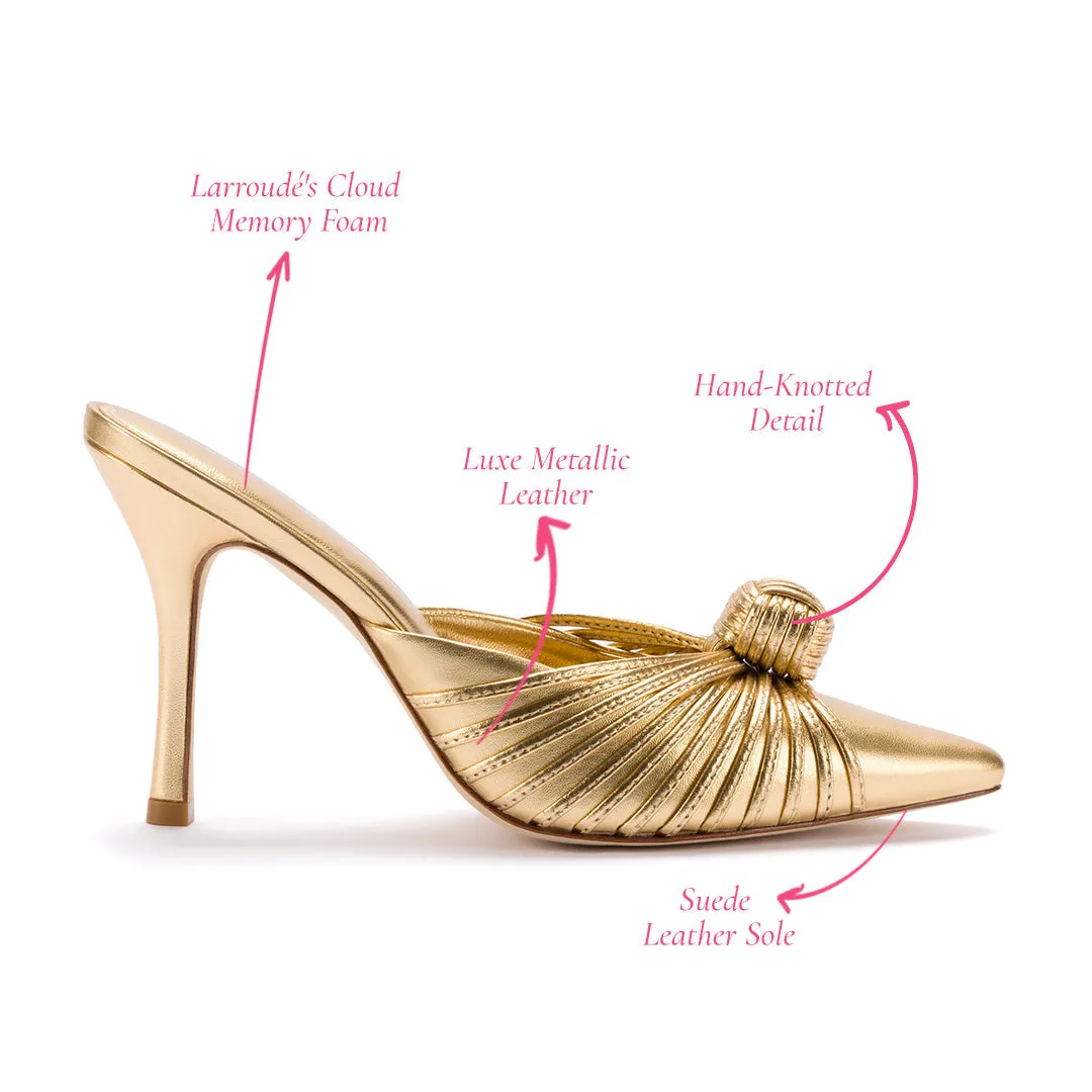 Valerie Pump In Gold Metallic Leather sold by Larroude product image thumbnail 5