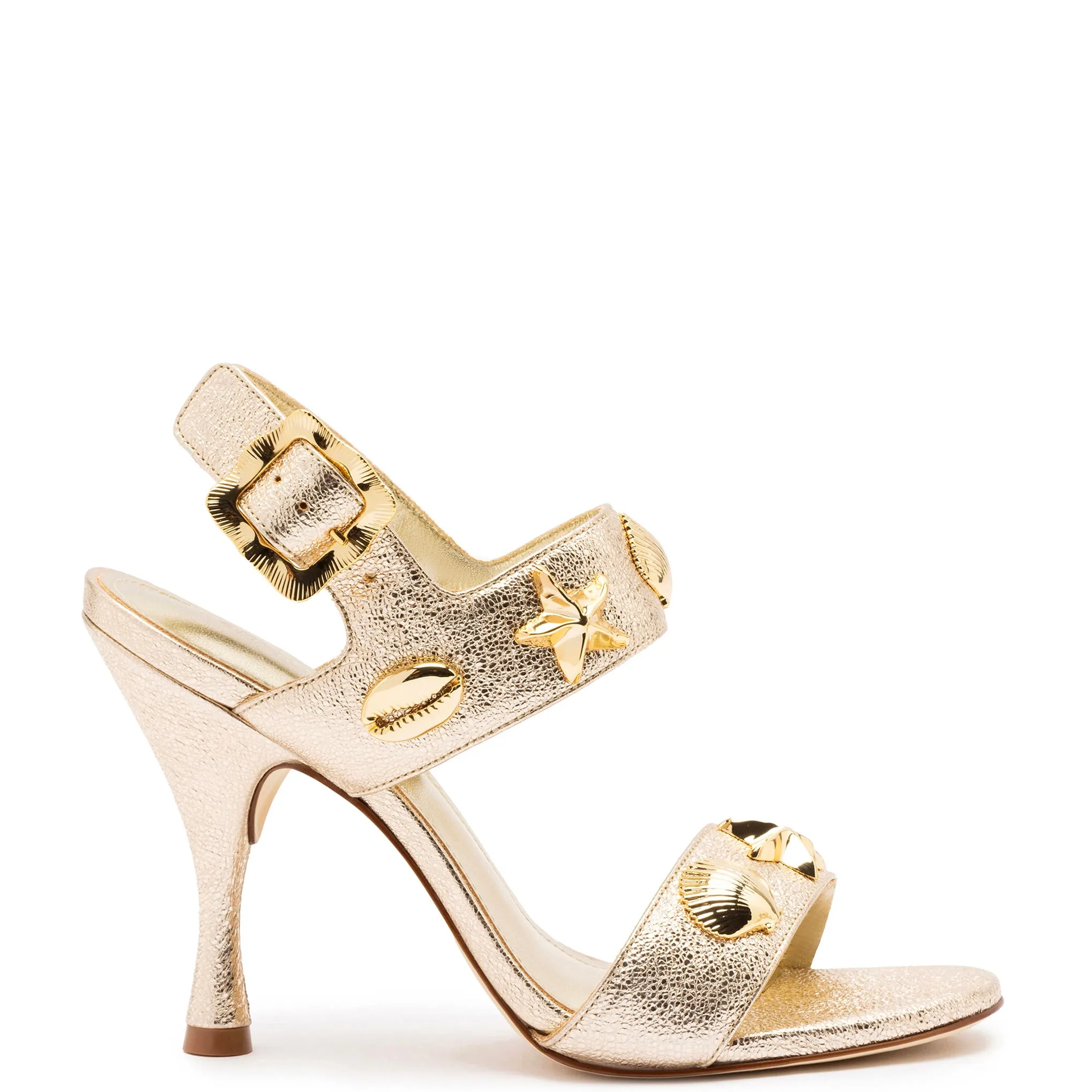 Madison Sandal In Gold Metallic Leather sold by Larroude