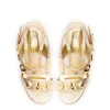 Madison Sandal In Gold Metallic Leather sold by Larroude