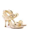 Madison Sandal In Gold Metallic Leather sold by Larroude