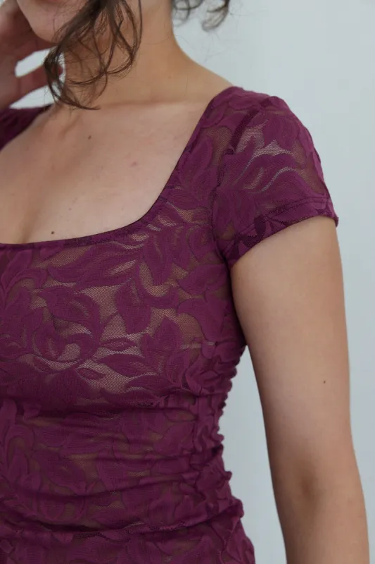 Grape Rosas Cap Sleeve sold by Fruity Booty