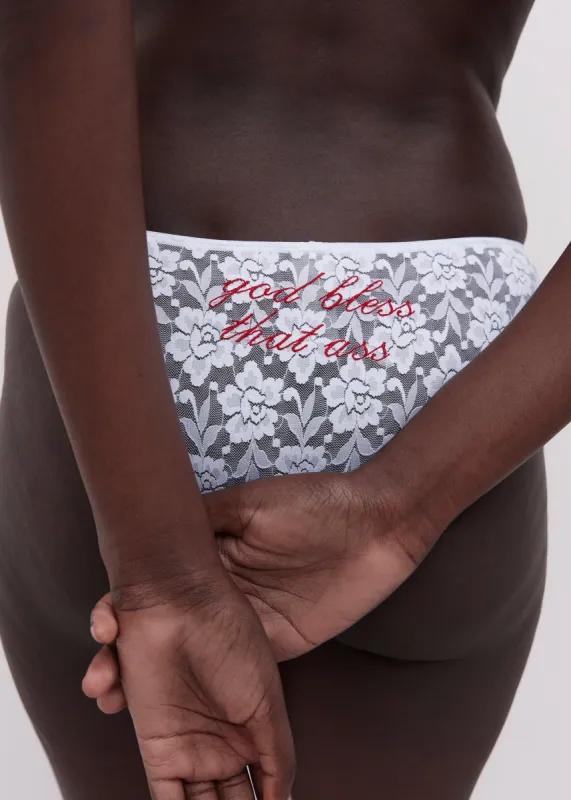 God Bless That Ass Lace Brief sold by Fruity Booty