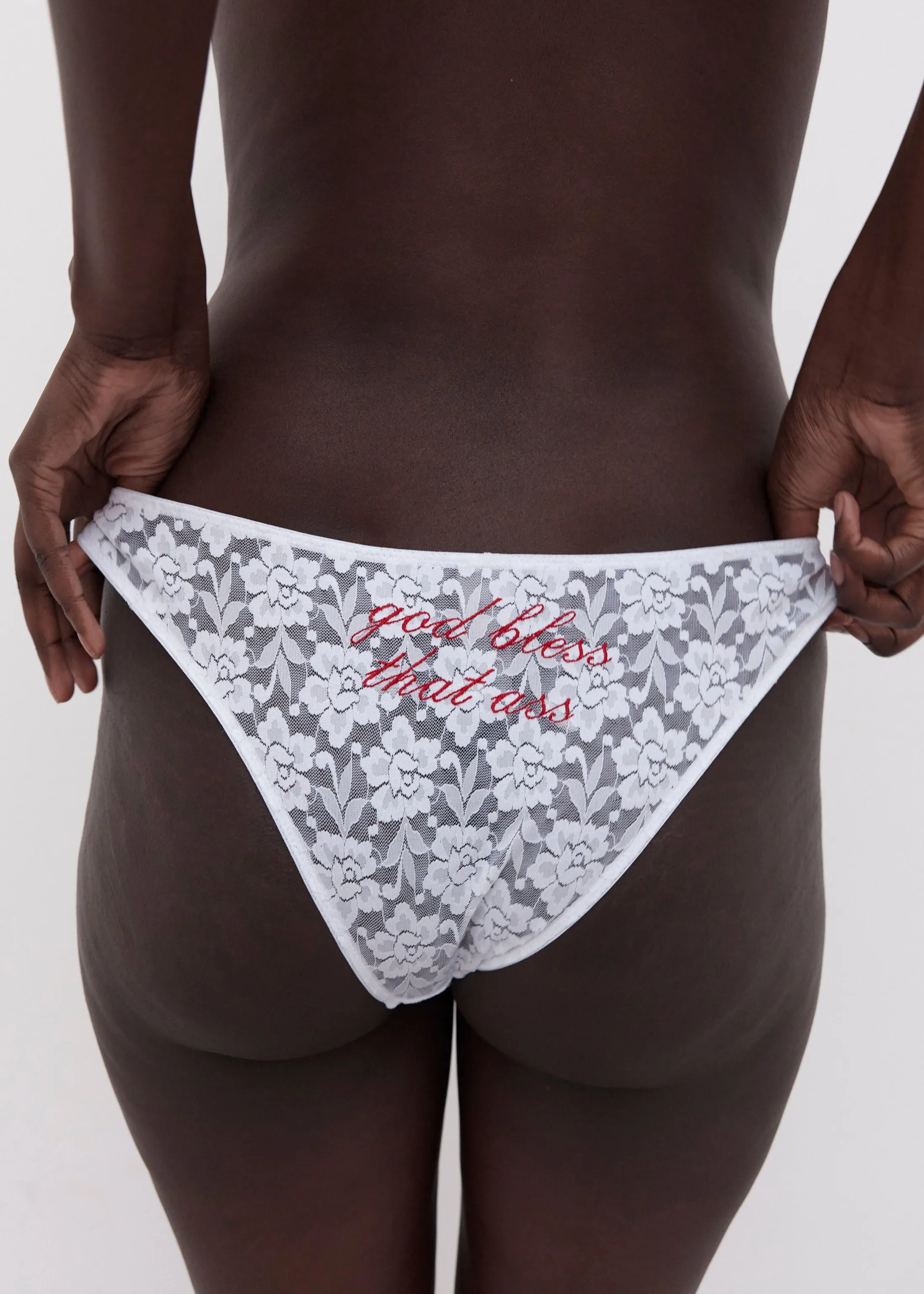 God Bless That Ass Lace Brief sold by Fruity Booty product image thumbnail 2