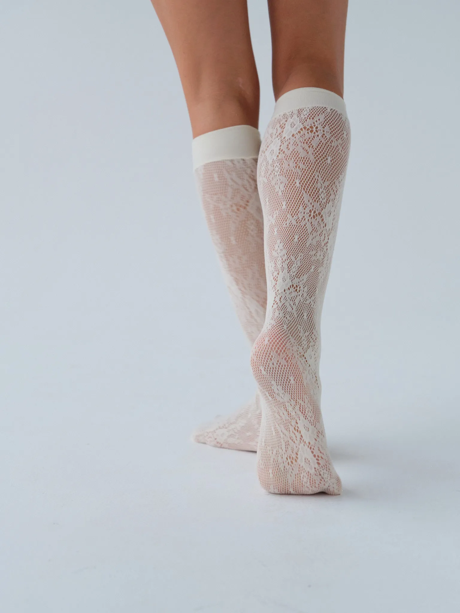 Rosa Lace Knee-Highs Ivory sold by Fruity Booty product image thumbnail 5