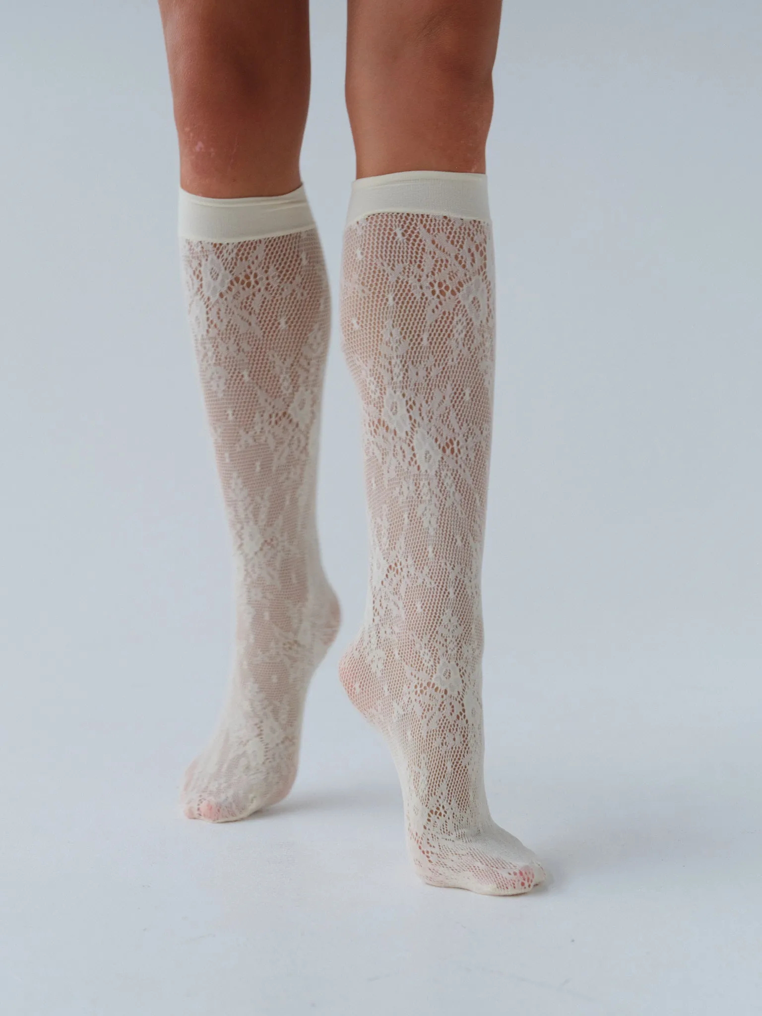 Rosa Lace Knee-Highs Ivory sold by Fruity Booty product image thumbnail 3