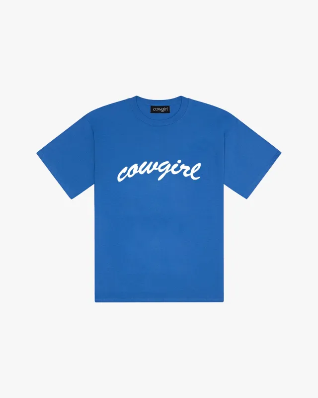Cowgirl Script T Shirt (Royal Blue) made by Cowgirl