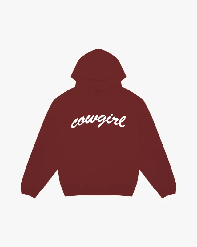 Cowgirl Script Hoodie (Cherry Red) made by Cowgirl