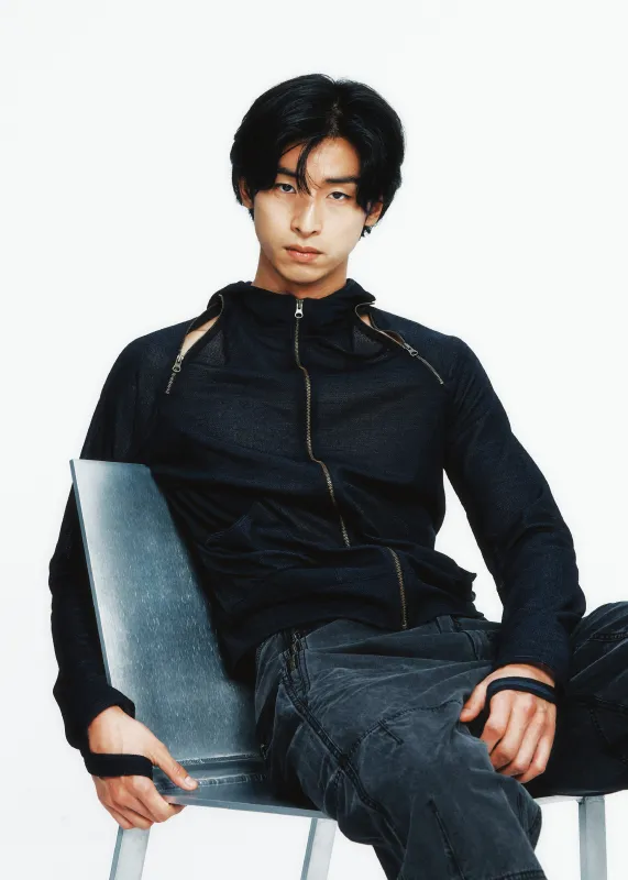 Slashed Zip Hoodie made by HYEIN SEO