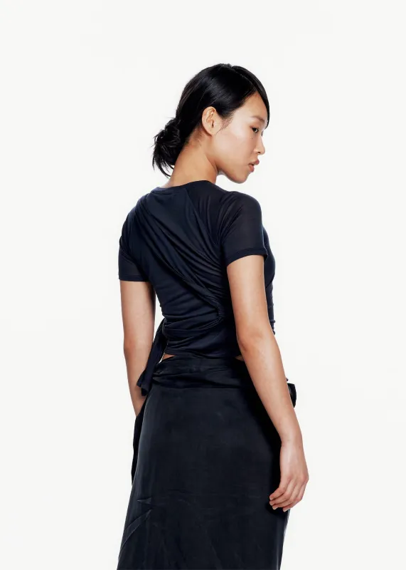 Tied Asymmetric T-shirt made by HYEIN SEO